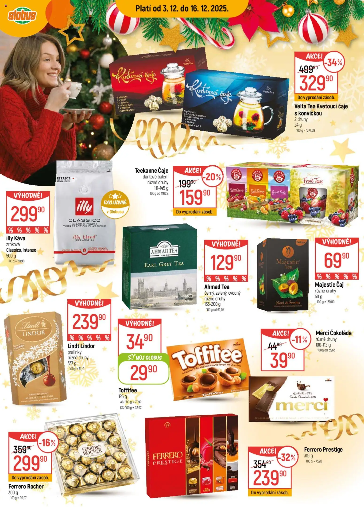 Globus leták od 03.12.2025 | Strana: 14 | Produkty: Lindor, Káva Illy, Teekanne, Ahmad tea