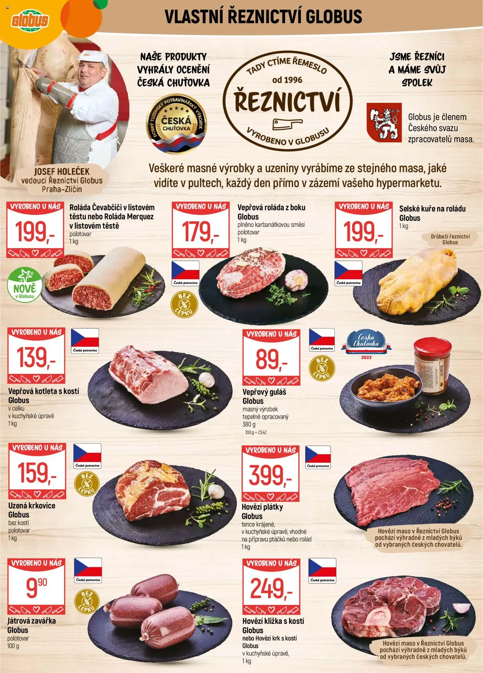 Globus leták - Praha Zličín od 04.02.2026 | Strana: 5 | Produkty: Hovězí kližka, Maso, Guláš, Uzená krkovice