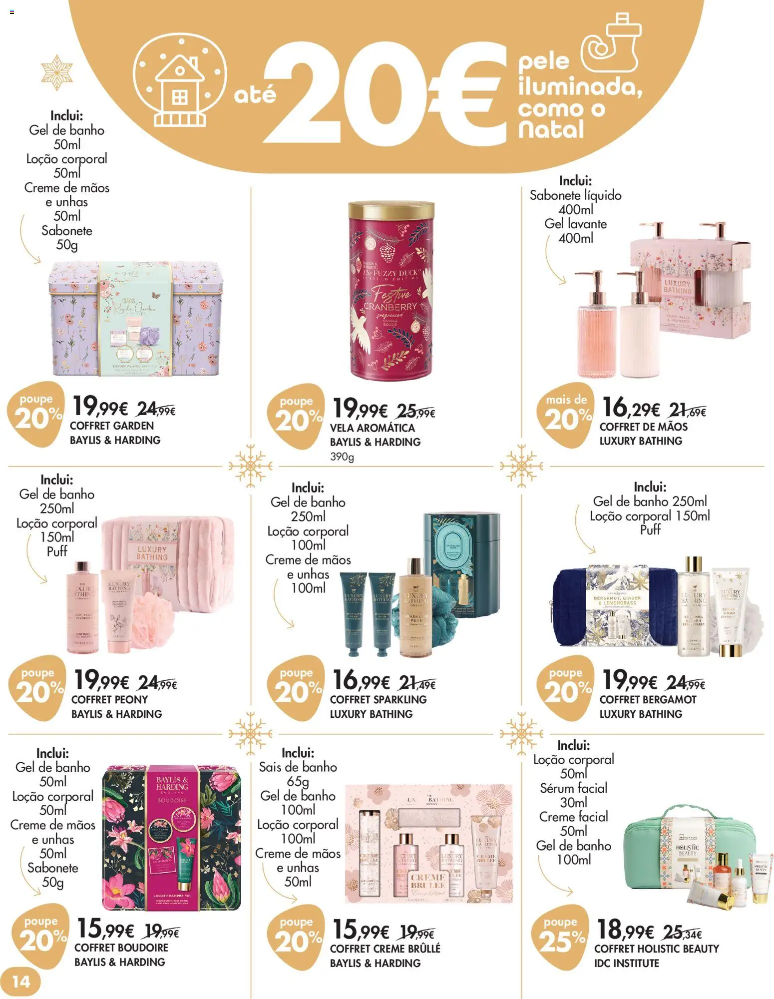 Pingo Doce Bem Estar Natal Lojas │ válido de 18.11.2025 | Página: 14 | Produtos: Puff, Sabonete líquido, Banho, Creme