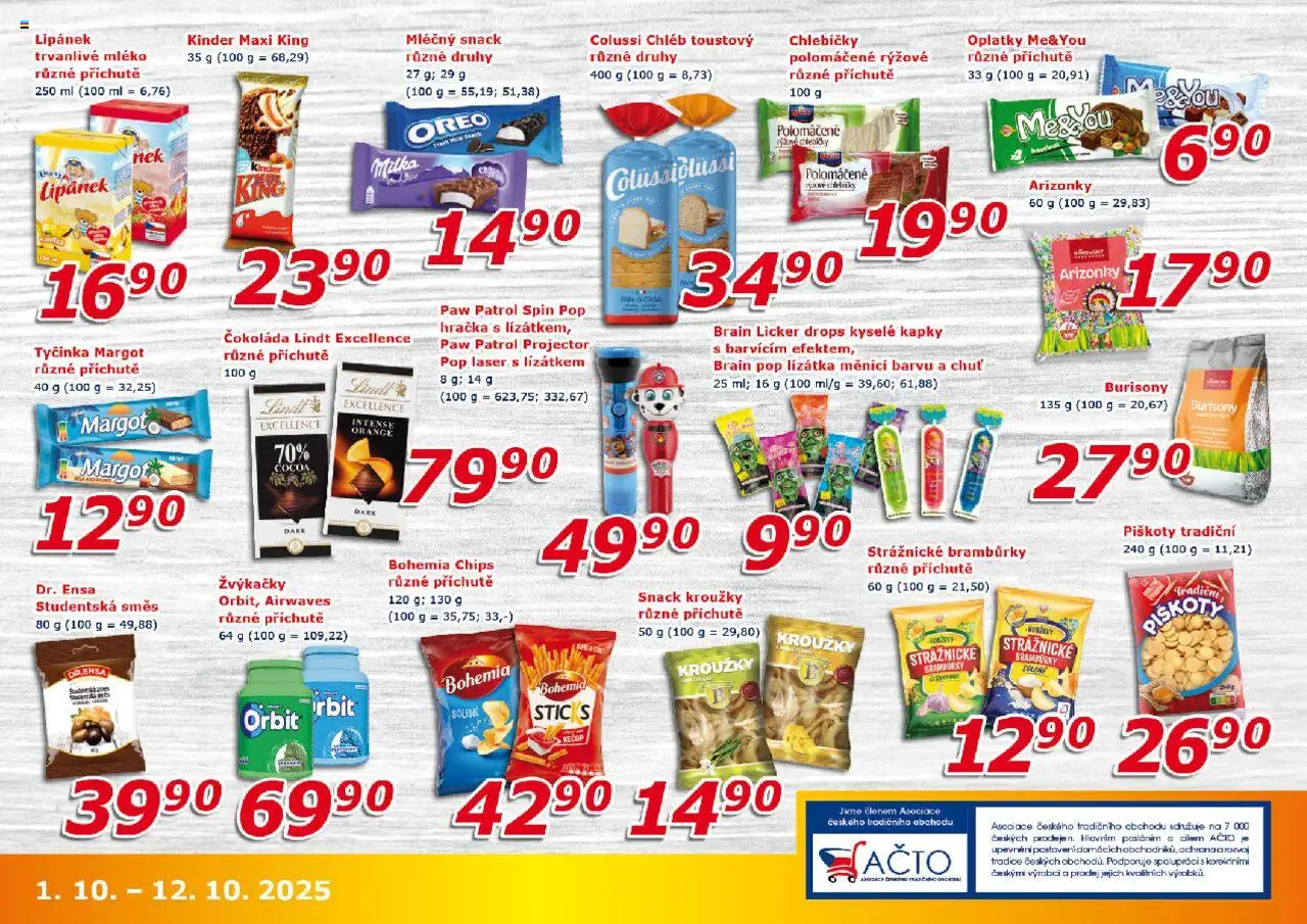 Eso market leták od 01.10.2025 | Strana: 5 | Produkty: Strážnické brambůrky, Mléko, Chléb, Milka