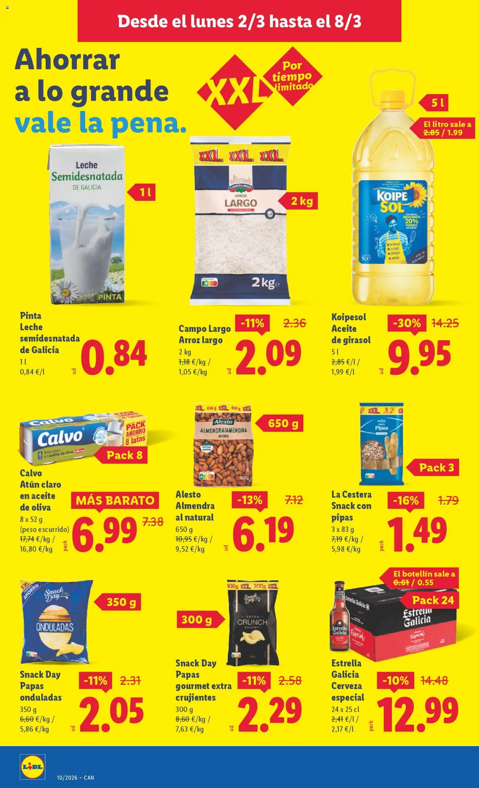 Lidl folleto │ válido desde el 02.03.2026 | Página: 26 | Productos: Cerveza, Arroz, Aceite de girasol, Peso