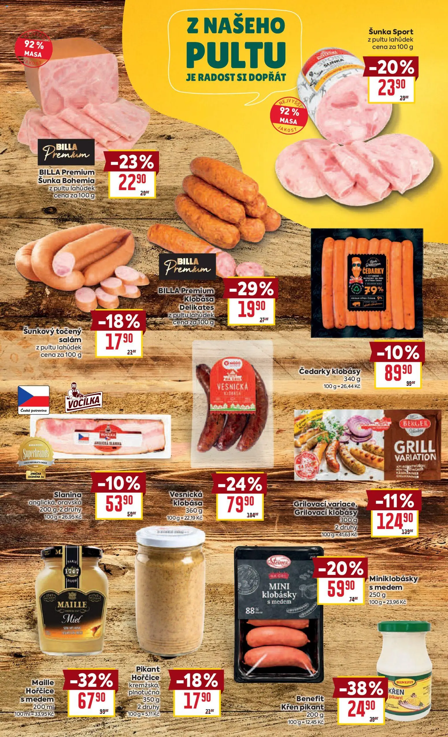 Billa leták - Grilování  od 07.04.2026 | Strana: 9 | Produkty: Šunka, Točený salám, Hořčice, Slanina