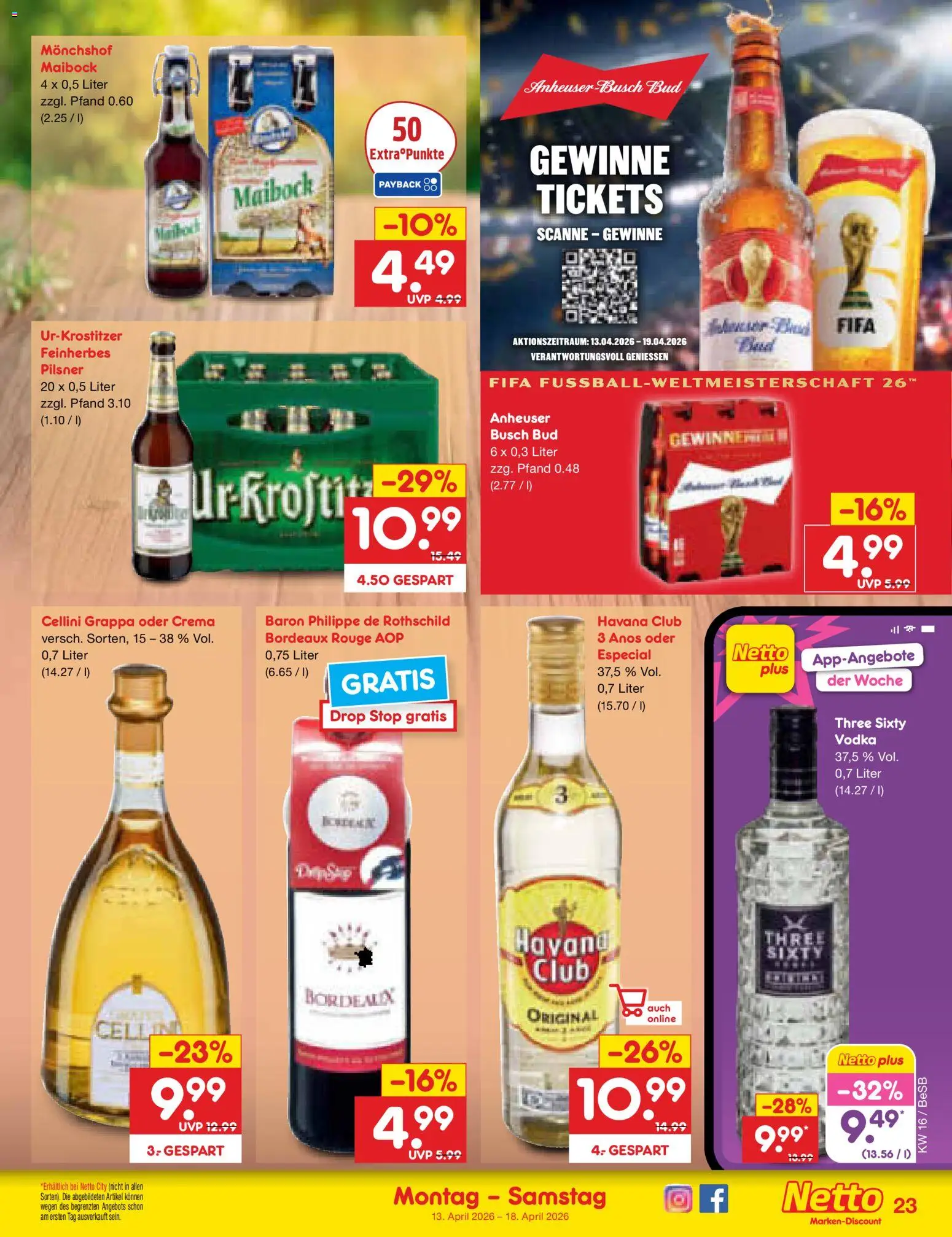 Netto Marken-Discount Prospekt 	 – gültig ab 13.04.2026 | Seite: 35 | Produkte: Havana club, Monchshof, Rouge, Vodka