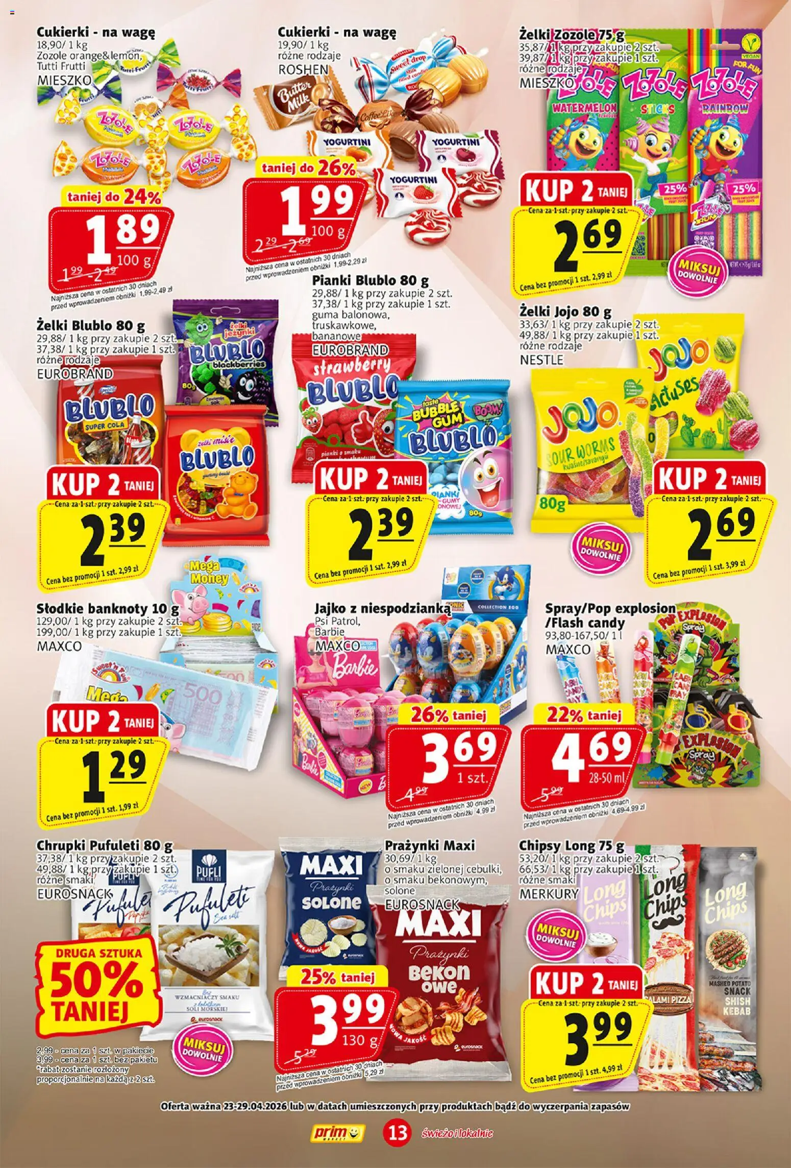 Prim Market gazetka od 23.04.2026 | Strona: 13 | Produkty: Kebab, Żelki, Pianki, Pizza