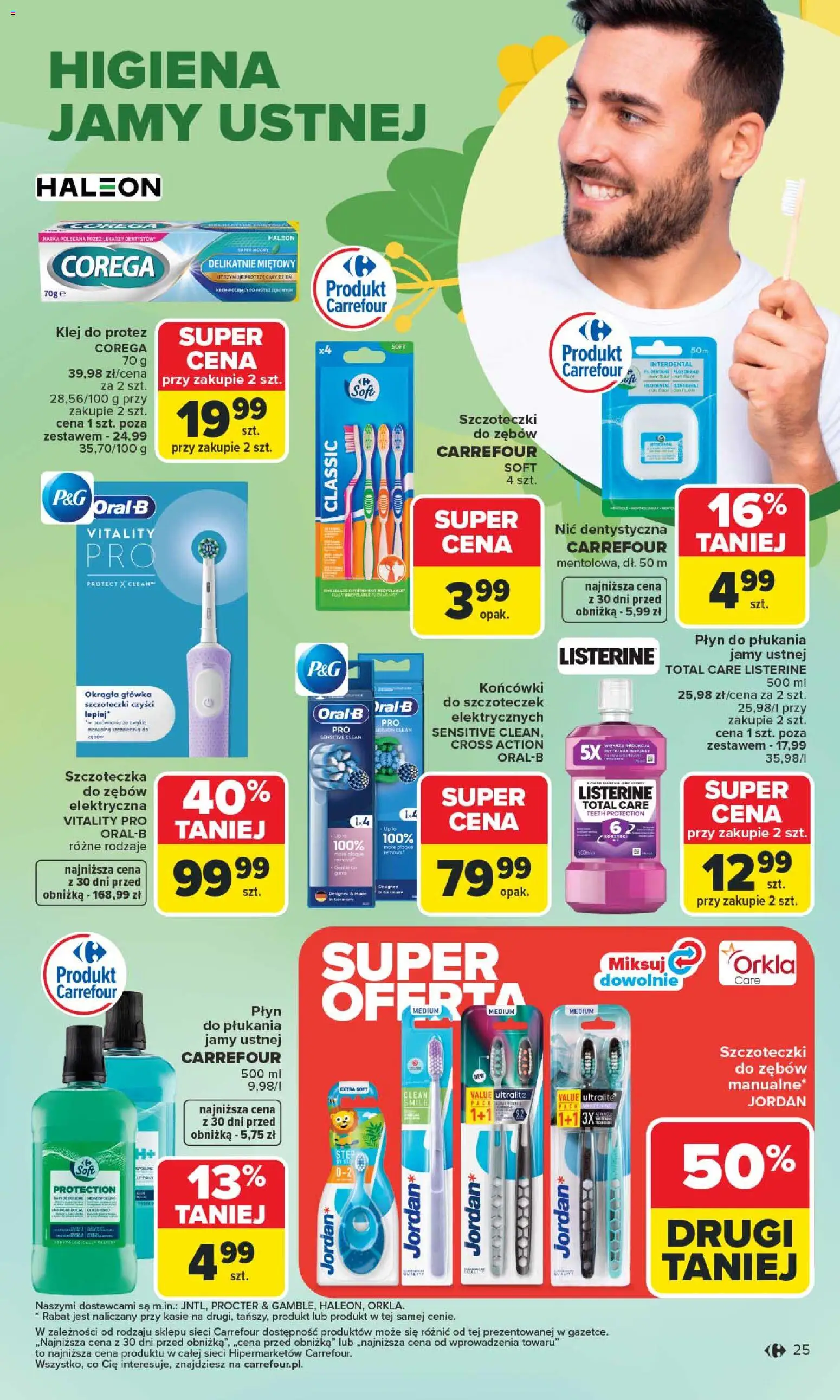 Carrefour gazetka - Wiosna Inspiruje od 02.03.2026 | Strona: 25 | Produkty: Szczoteczka do zębów, Płyn do płukania jamy ustnej