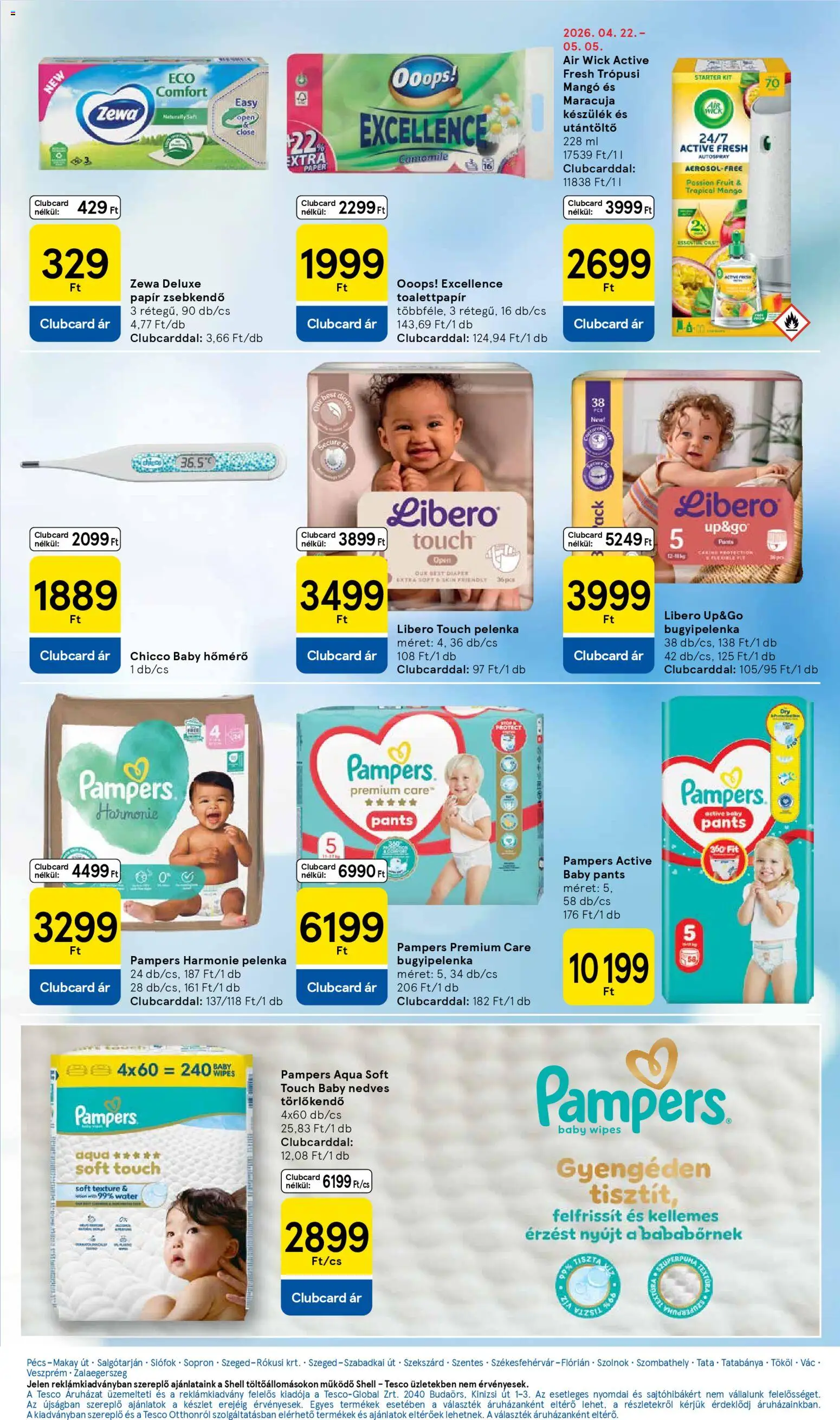 Tesco akciós ujság - amely érvényes a következő dátumtól: 29.04.2026 | Oldal: 27 | Termékek: Pampers, Hőmérő, Pelenka, Mangó