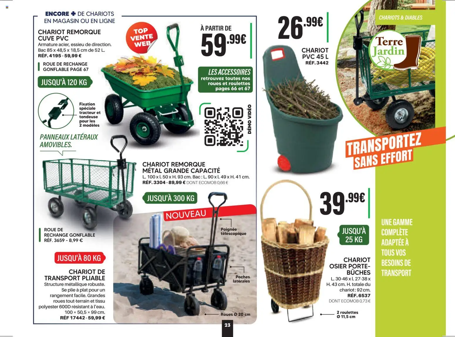 {H1} | Page: 23 | Produits: Vidéo, Tondeuse, Remorque, Porte