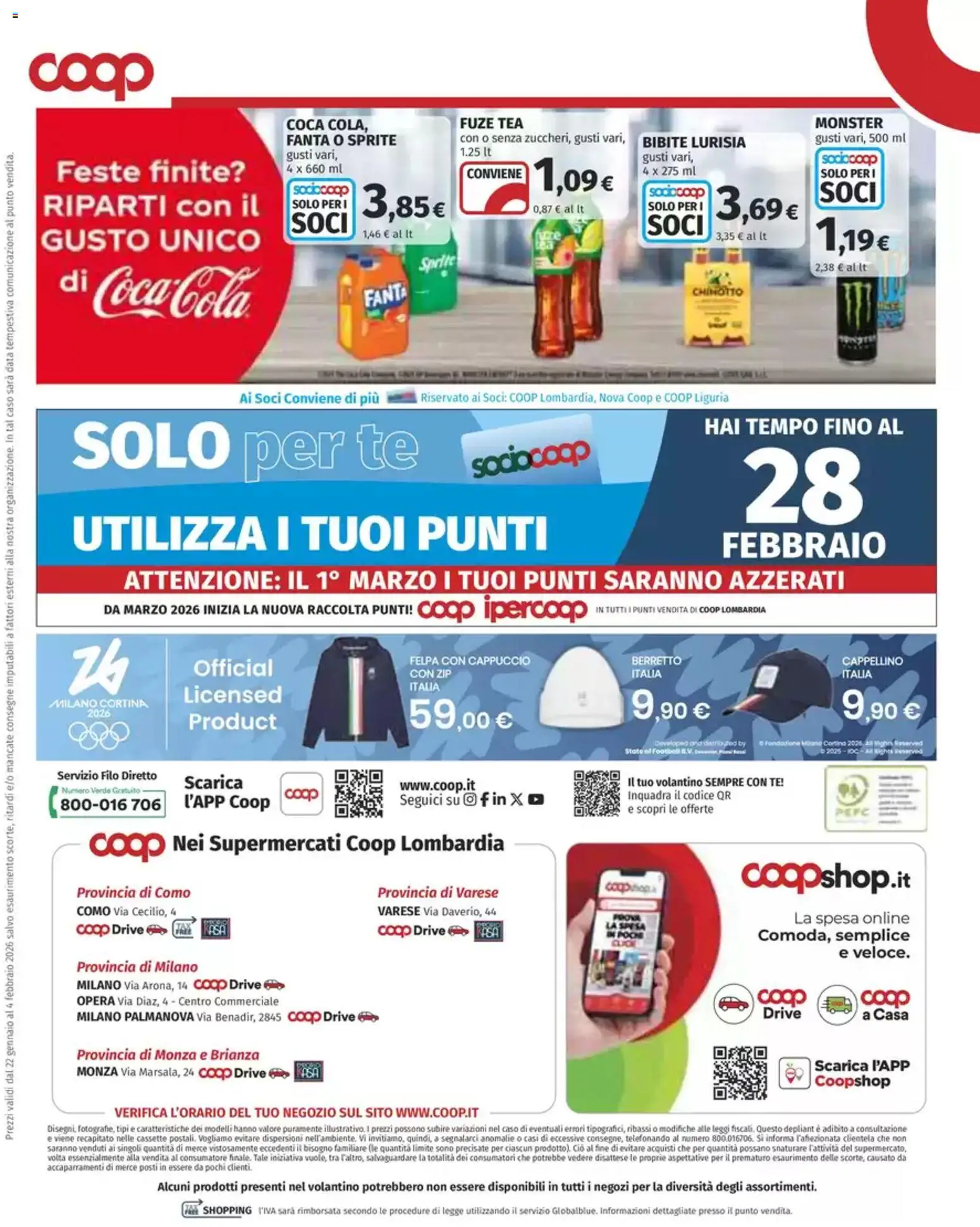Volantino COOP del 22.01.2026 | Pagina: 31 | Prodotti: Chinotto, Cappuccio, The, Fanta