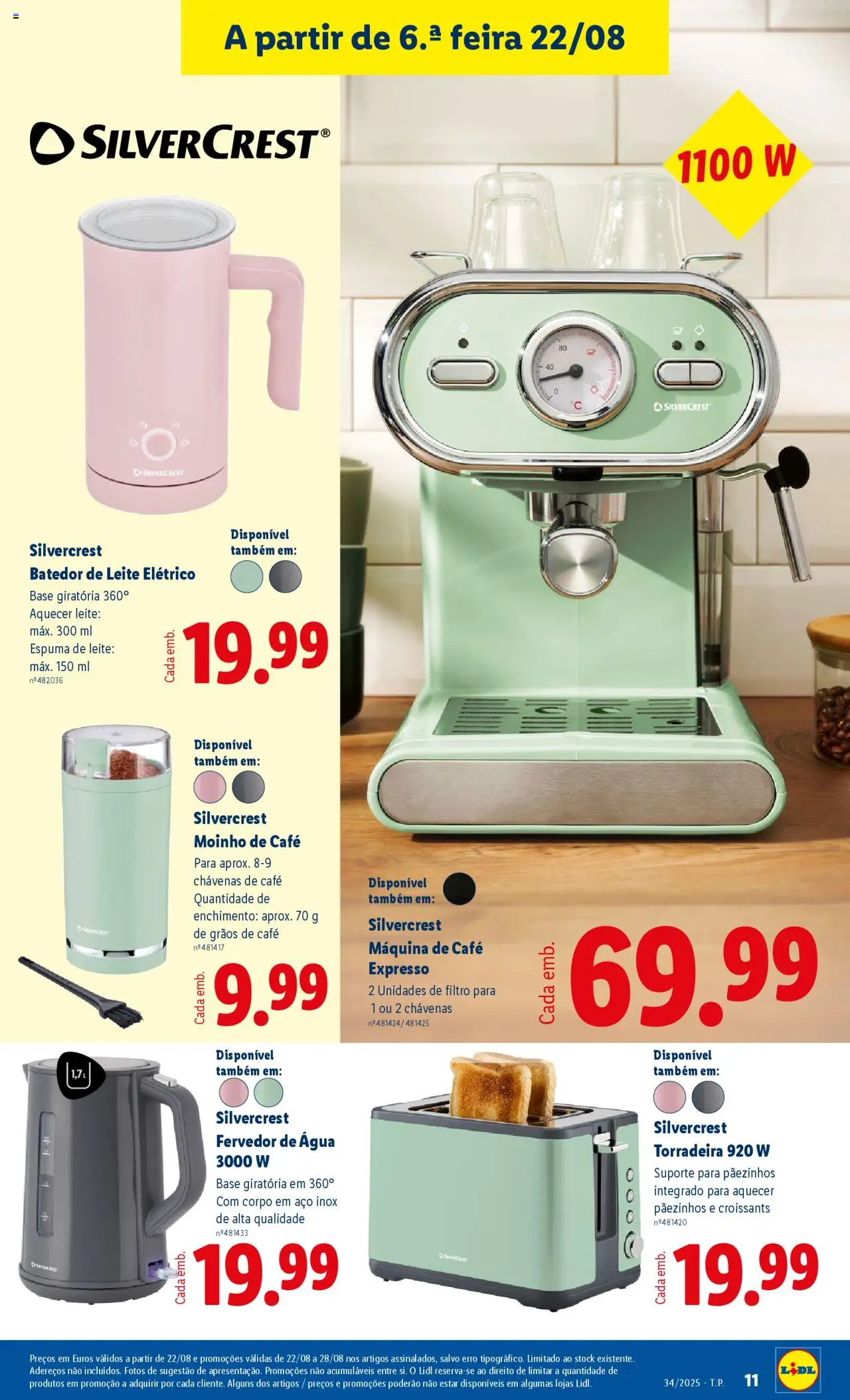 Lidl Novidades │ válido de 18.08.2025 | Página: 11 | Produtos: Agua, Batedor, Torradeira, Chávenas