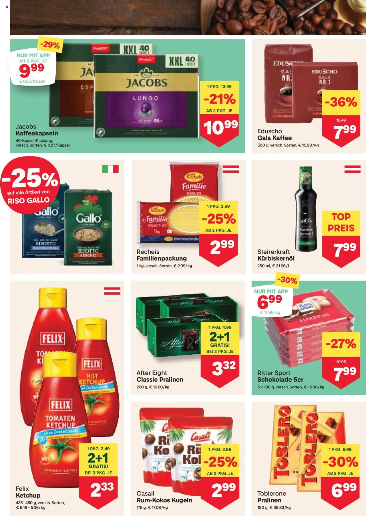 MPREIS Hohenems gültig ab 16.10.2025 | Seite: 6 | Produkte: Ketchup, Kaffee, Schokolade, Tomaten