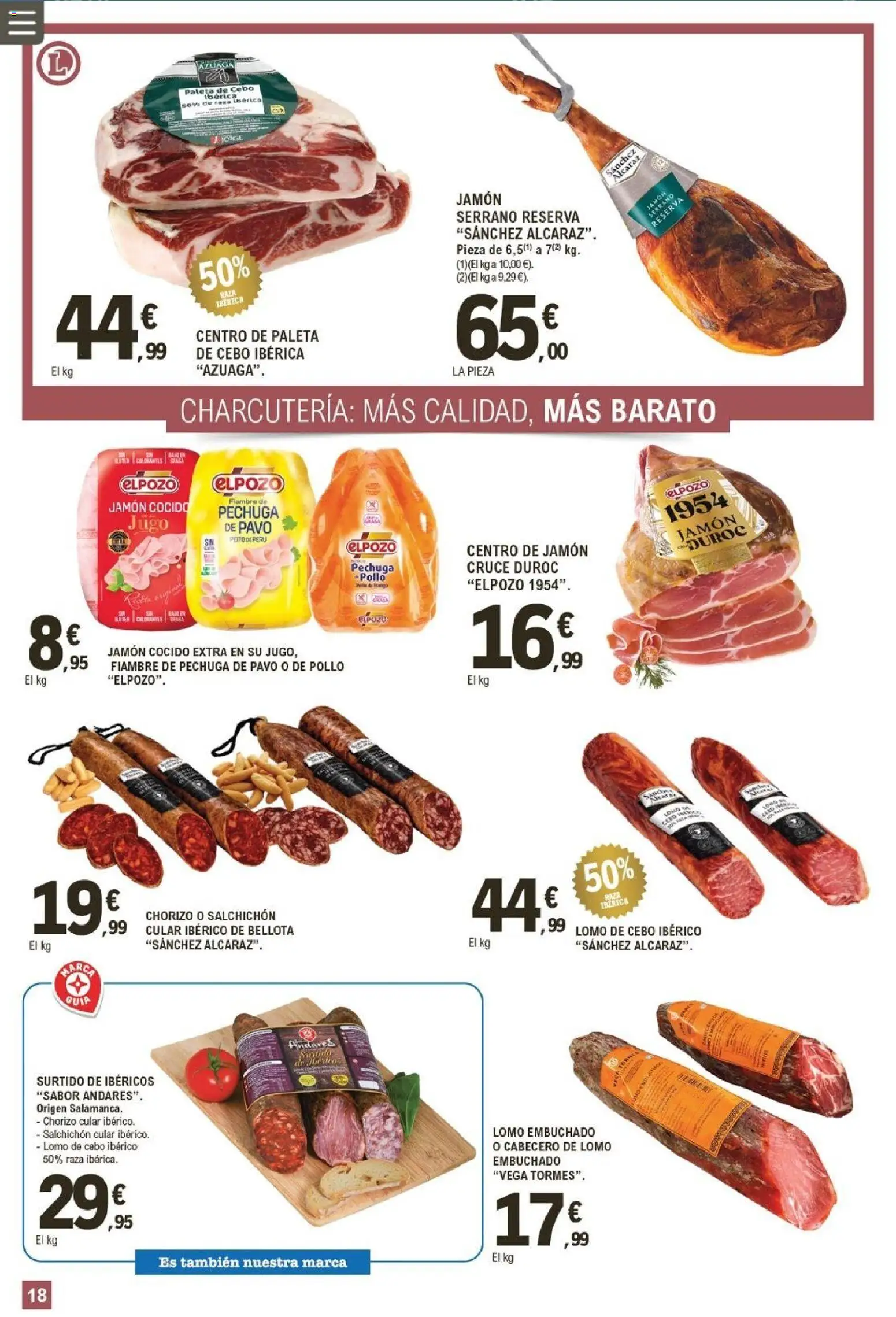 E.Leclerc folleto │ válido desde el 04.02.2026 | Página: 18 | Productos: Jamón serrano, Jamón, Jamón cocido, Jugo