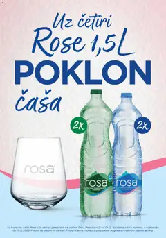 Univerexport poklon čaša uz četiri Rosa vode - pregled Univerexport kataloga - važi od 01.12.2025