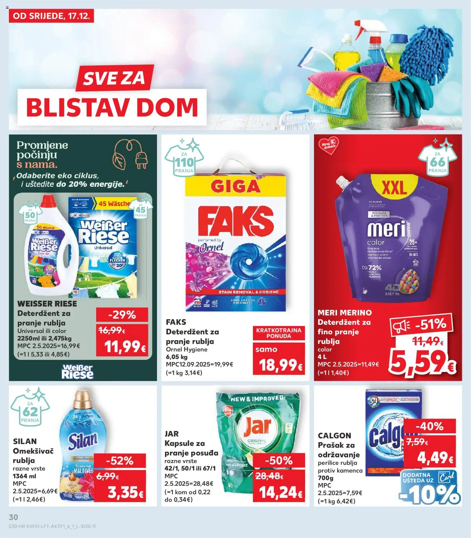 Kaufland katalog | vrijedi od 17.12.2025 | Stranica: 30 | Proizvodi: Faks, Perilice rublja, Deterdžent za pranje rublja, Omekšivač