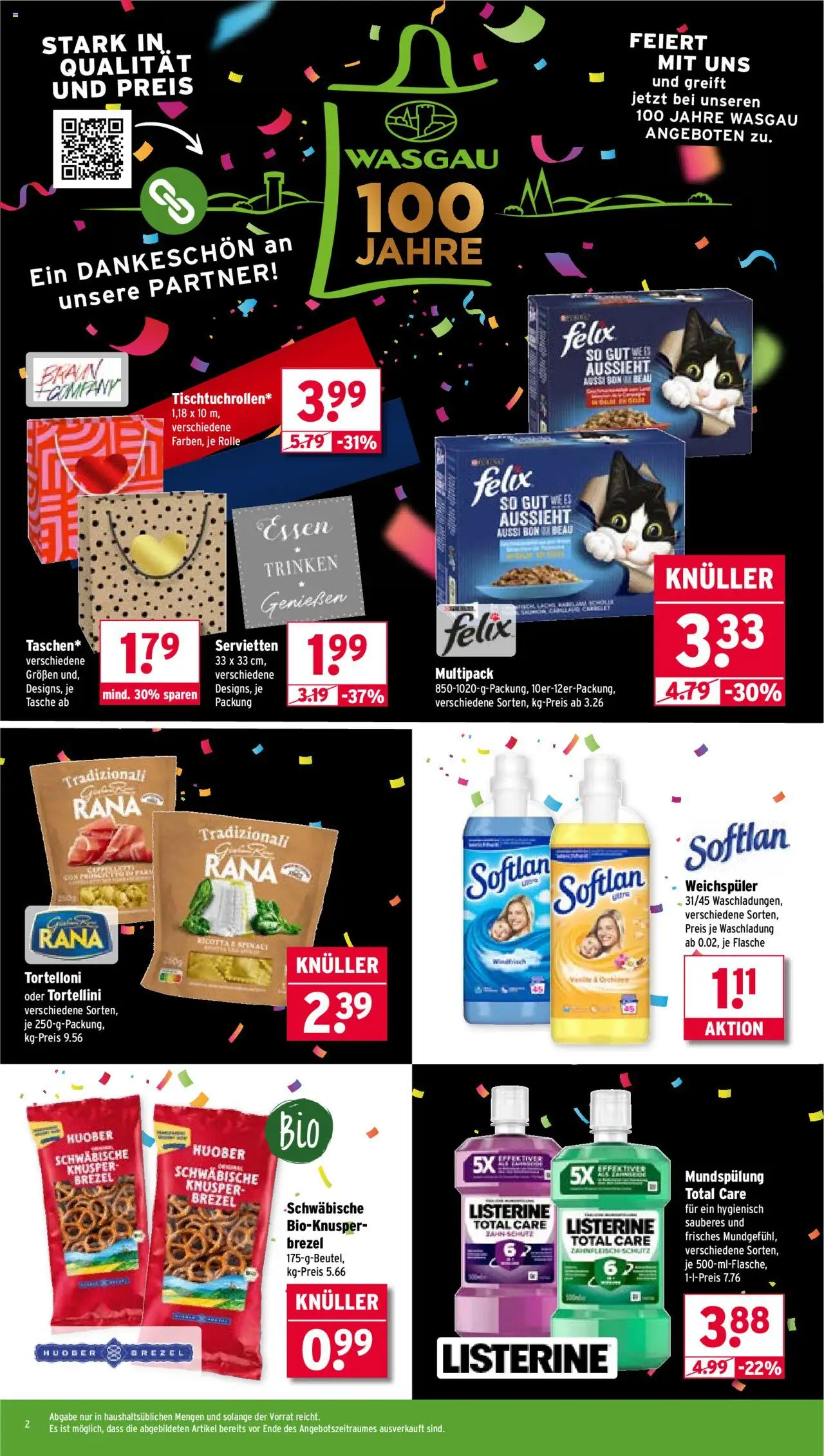 Wasgau Prospekt 	 - gültig ab dem 25.08.2025 | Seite: 2 | Produkte: Tasche, Orchidee, Weichspüler, Listerine