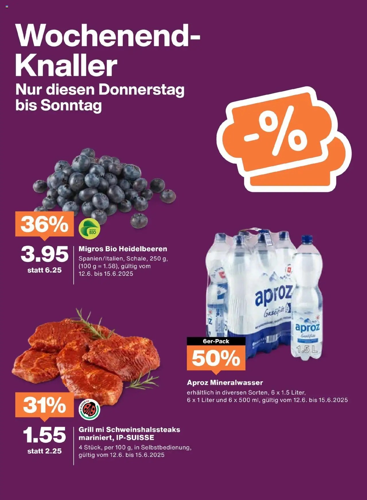 Migros Aktionen ab 10.06.2025 | Seite: 20 | Produkte: Mineralwasser, Grill