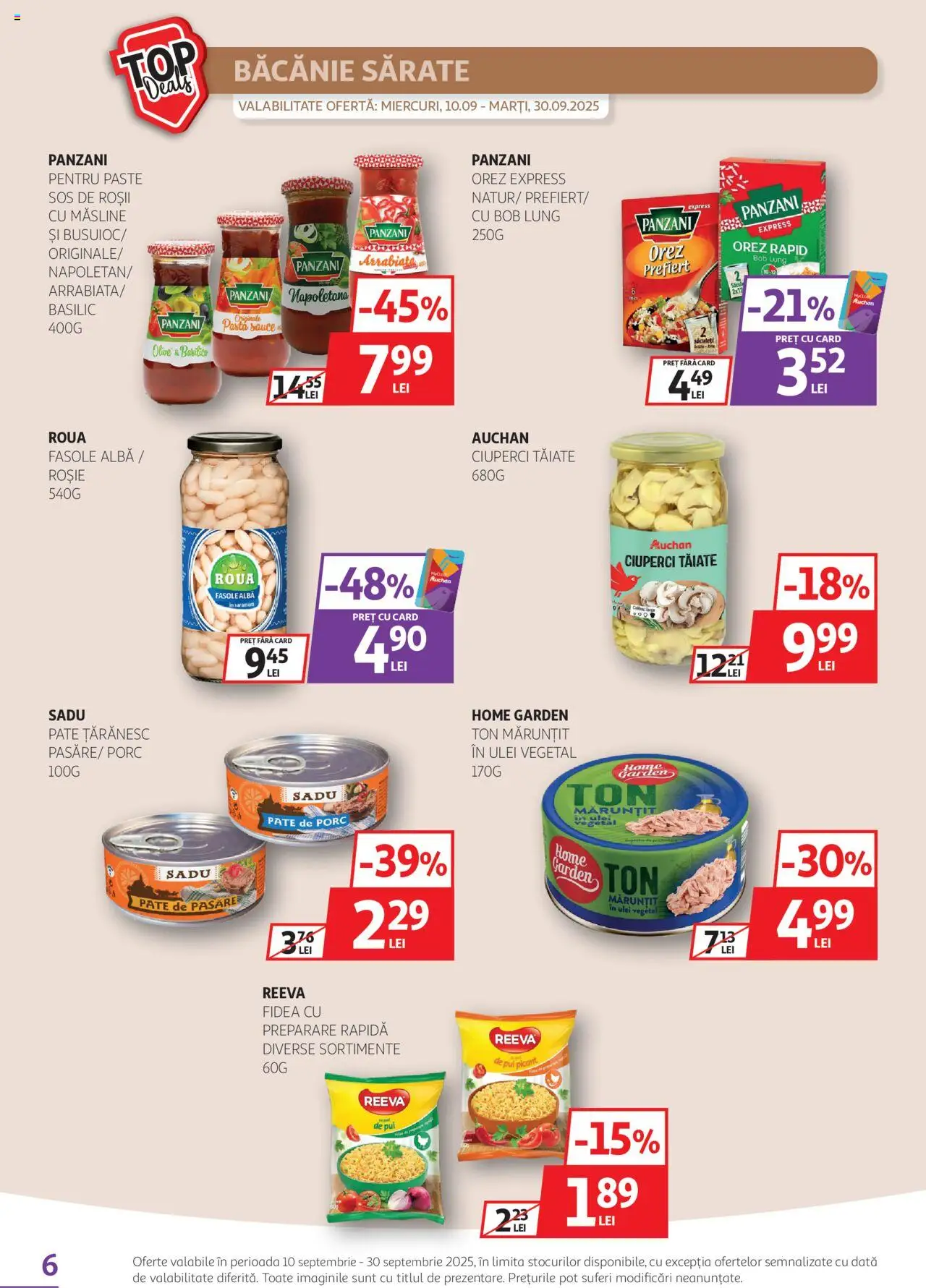 Noul catalog Auchan – valabil de la 10.09.2025 | Pagină: 6 | Produse: Hacıyatmaz Kedi Oyuncağı, Ciuperci, Ulei, Fasole albă