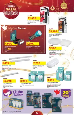 Pré-visualização Auchan - Presentes válido de 01.11.2025 | Página: 22 | Produtos: USB, Armário, Lâmpadas, Lanterna