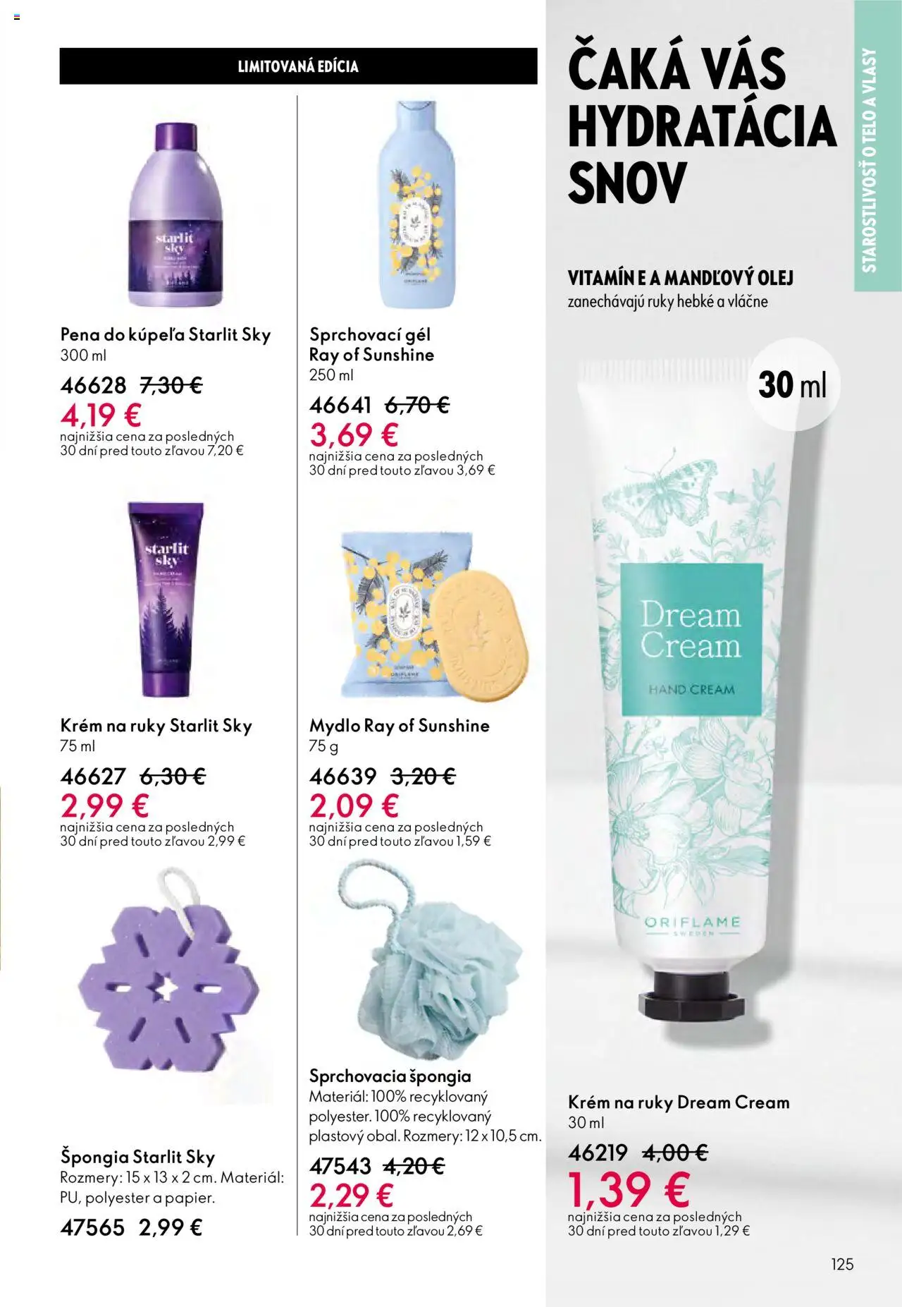 Nové Oriflame akcie – leták je platný od 01.10.2025 | Strana: 125 | Produkty: Olej, Mandľový olej, Krém na ruky, Mydlo