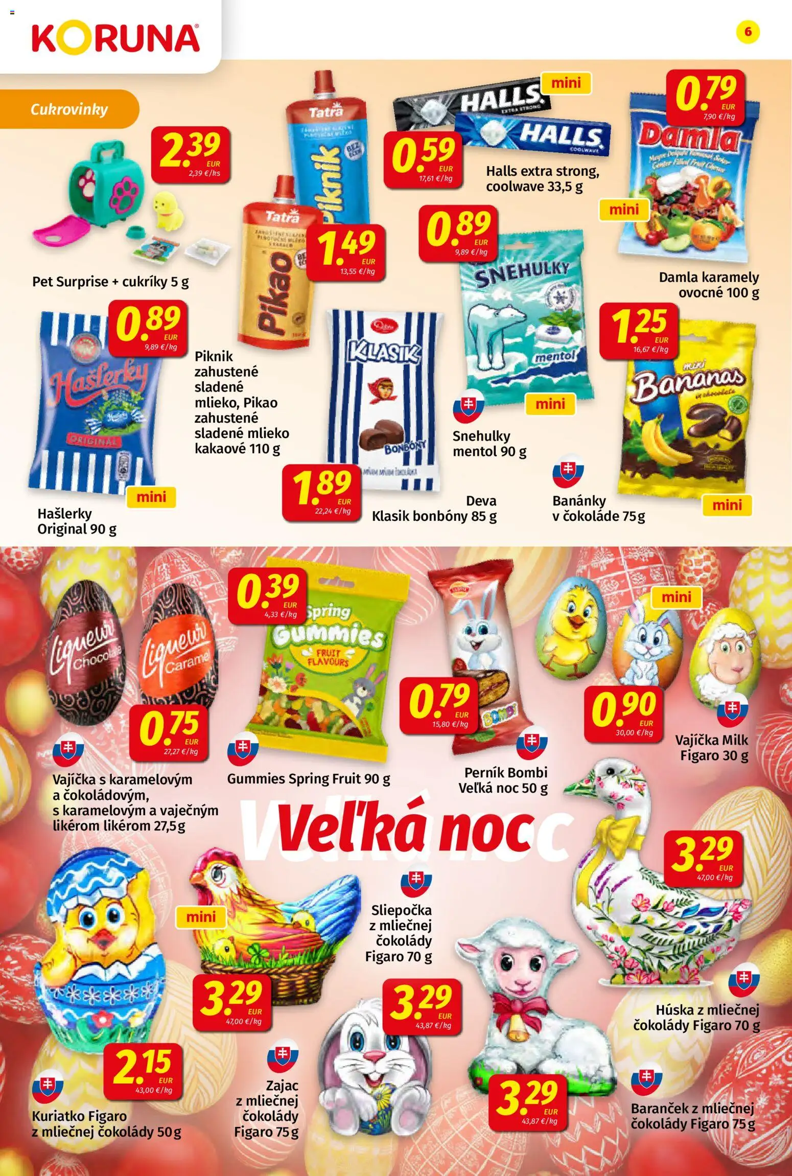 Nové Koruna akcie – leták je platný od 20.02.2026 | Strana: 6 | Produkty: Mlieko, Cukríky