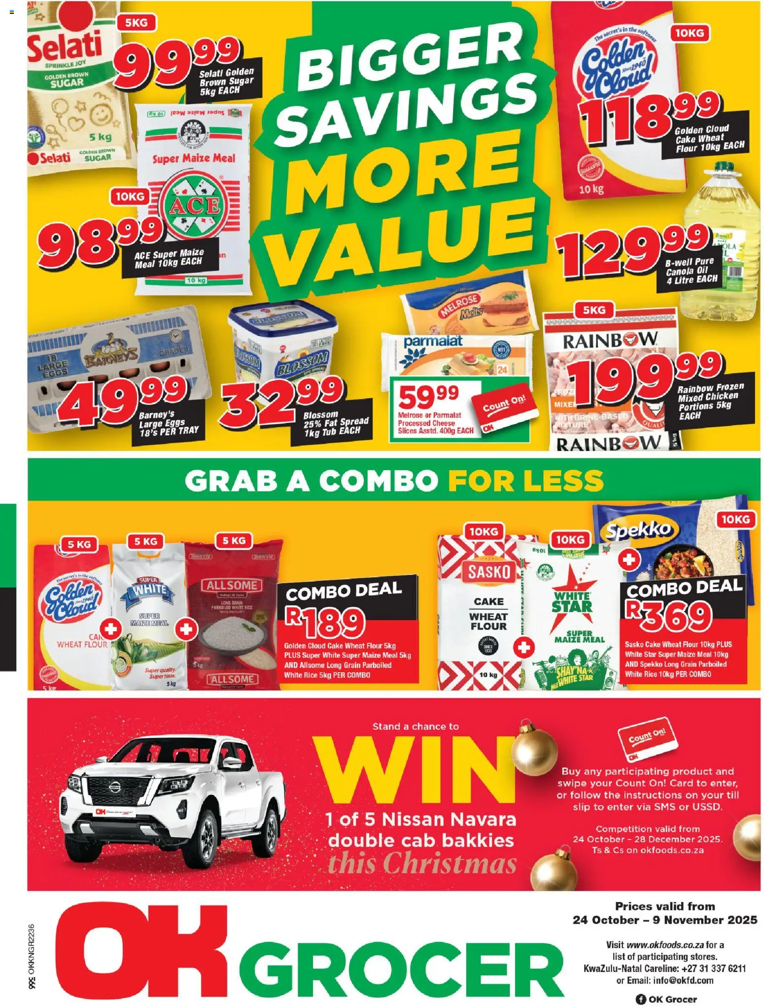New OK Foods catalogue – valid from 24.10.2025 | Page: 1 | Products: Tray, Eggs, Oil, Rice