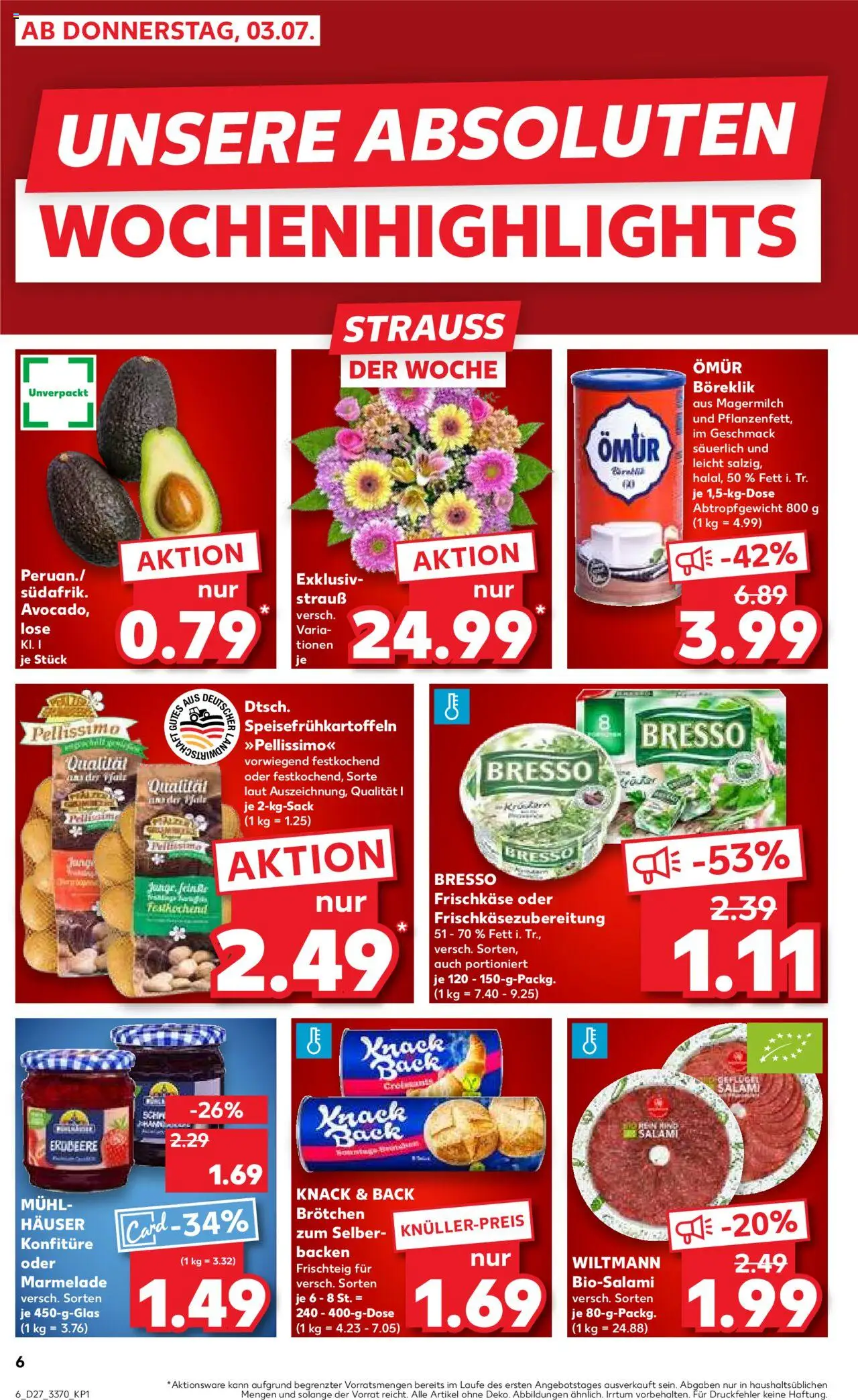 Kaufland Prospekt 	 - gültig ab dem 03.07.2025 | Seite: 6 | Produkte: Bresso, Avocado, Salami, Frischkase