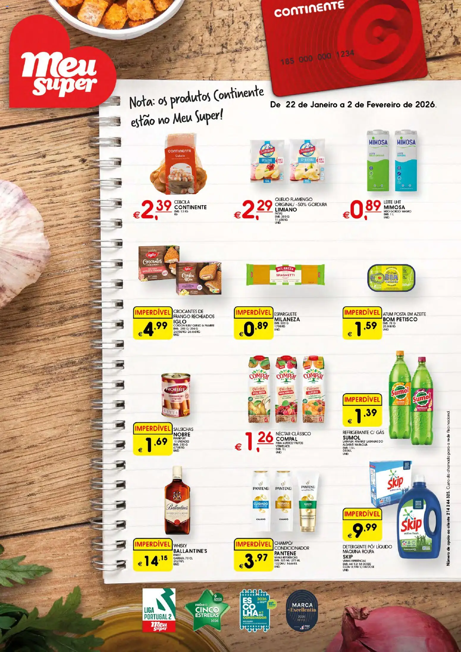 Meu Super folheto │ válido de 22.01.2026 | Página: 1 | Produtos: Whisky, Detergente, Queijo, Laranjas