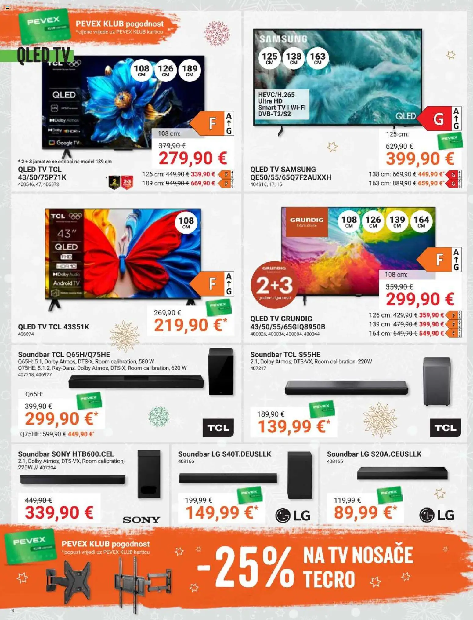 Pevex katalog | vrijedi od 27.11.2025 | Stranica: 4 | Proizvodi: Smart TV, Tv, Audio