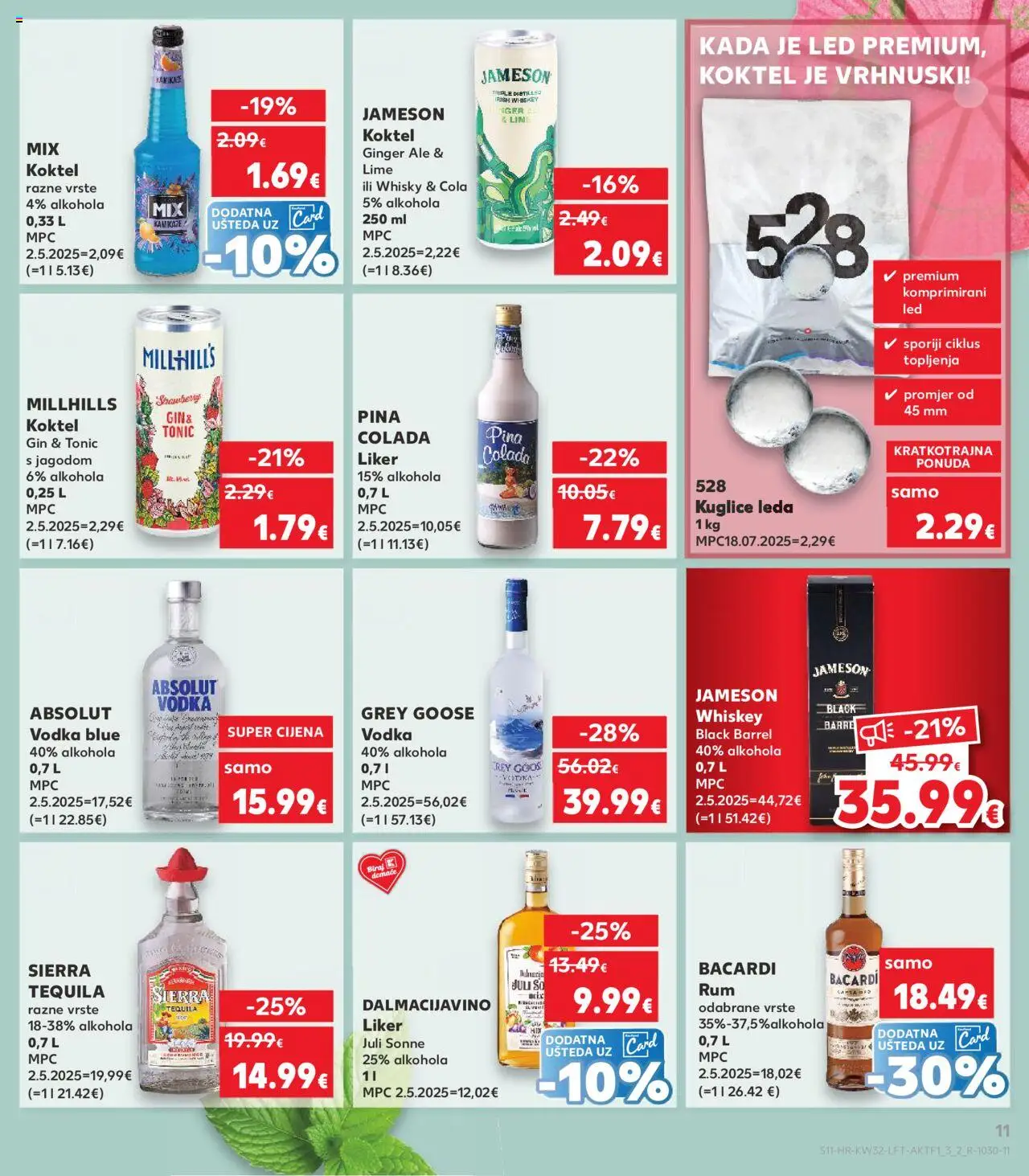 Kaufland katalog | vrijedi od 06.08.2025 | Stranica: 11 | Proizvodi: Jameson, Gin, Tonic, Rum