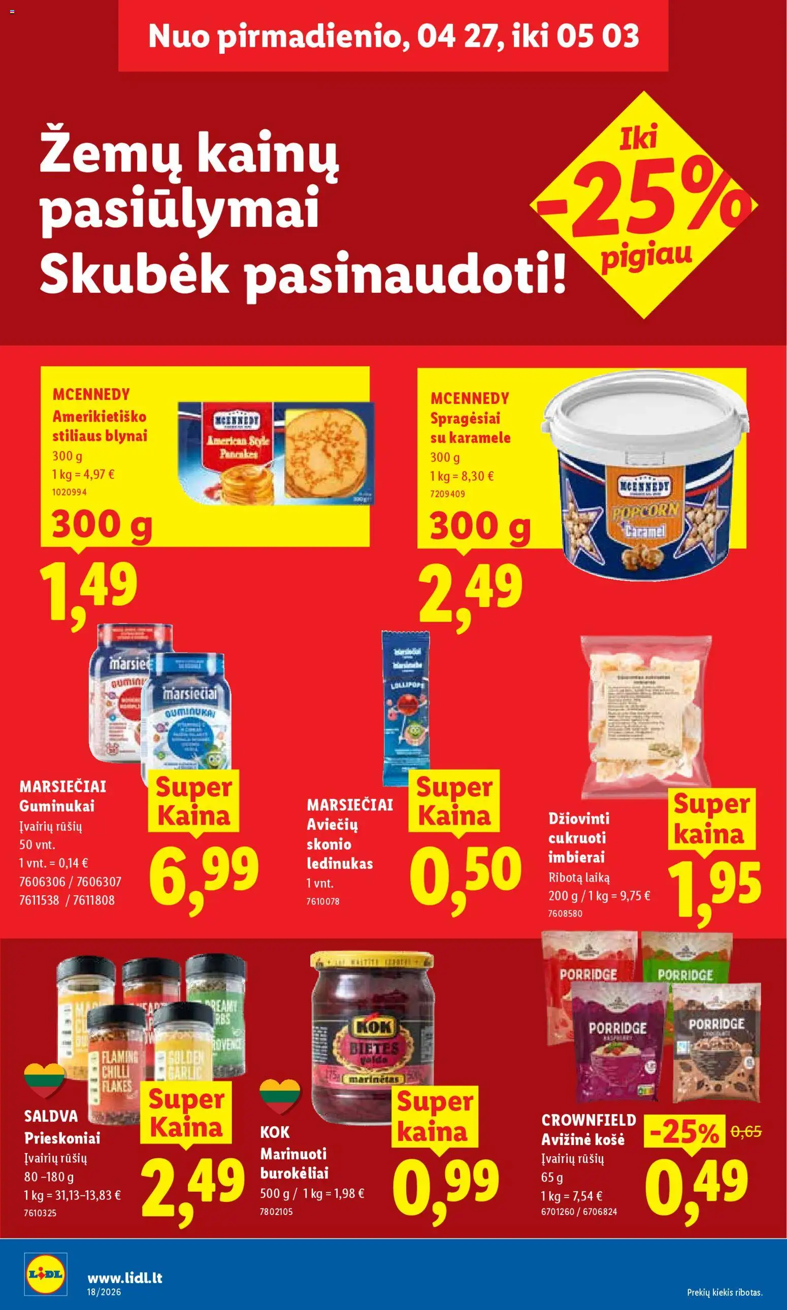 LIDL akcijos nuo 27.04.2026 | Puslapis: 20 | Prekių: Košė, Prieskoniai, Guminukai