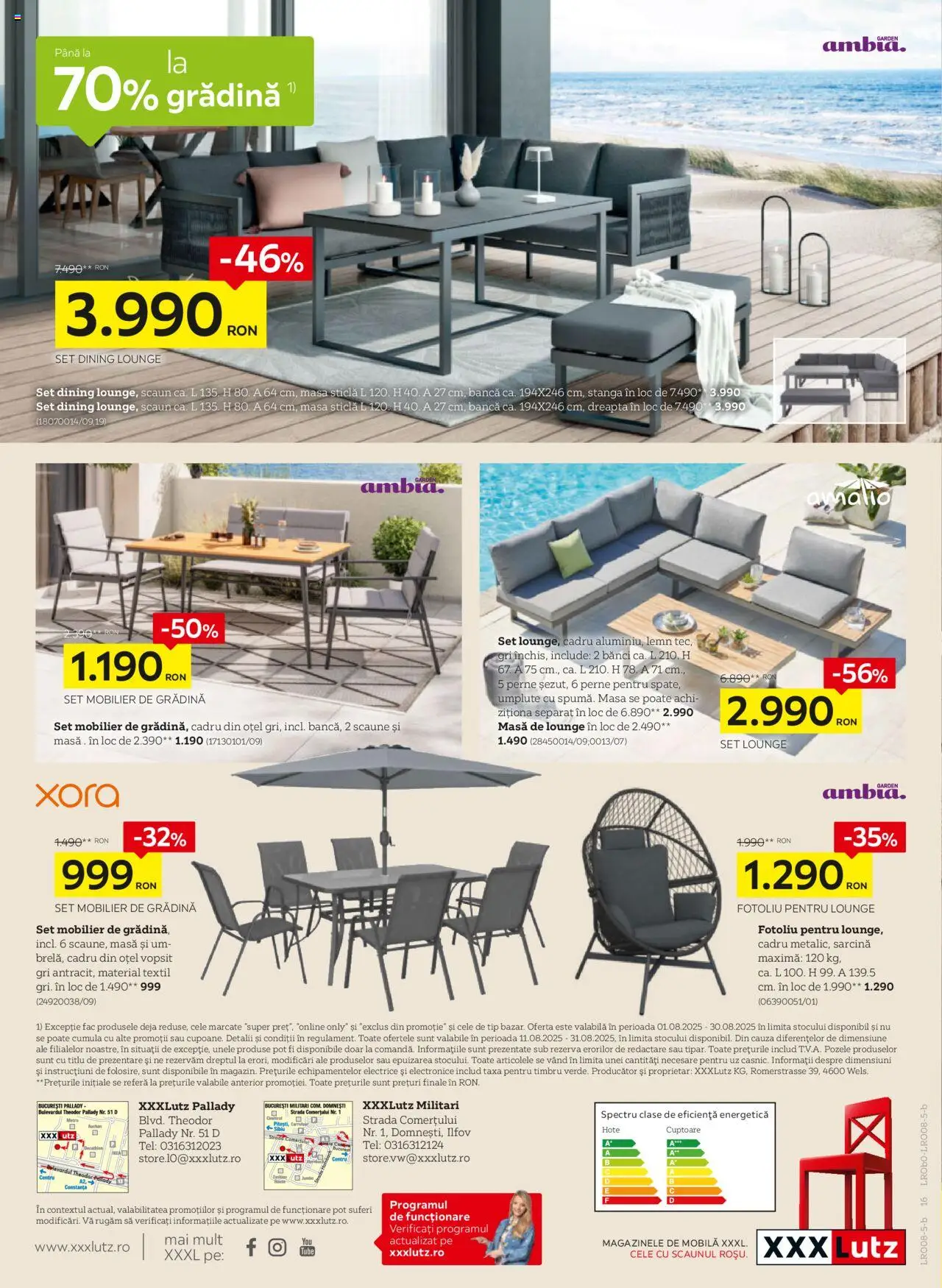 Catalog XXXLutz – valabil de la 01.08.2025 | Pagină: 16 | Produse: Fotoliu, Masă, Scaun, Bancă