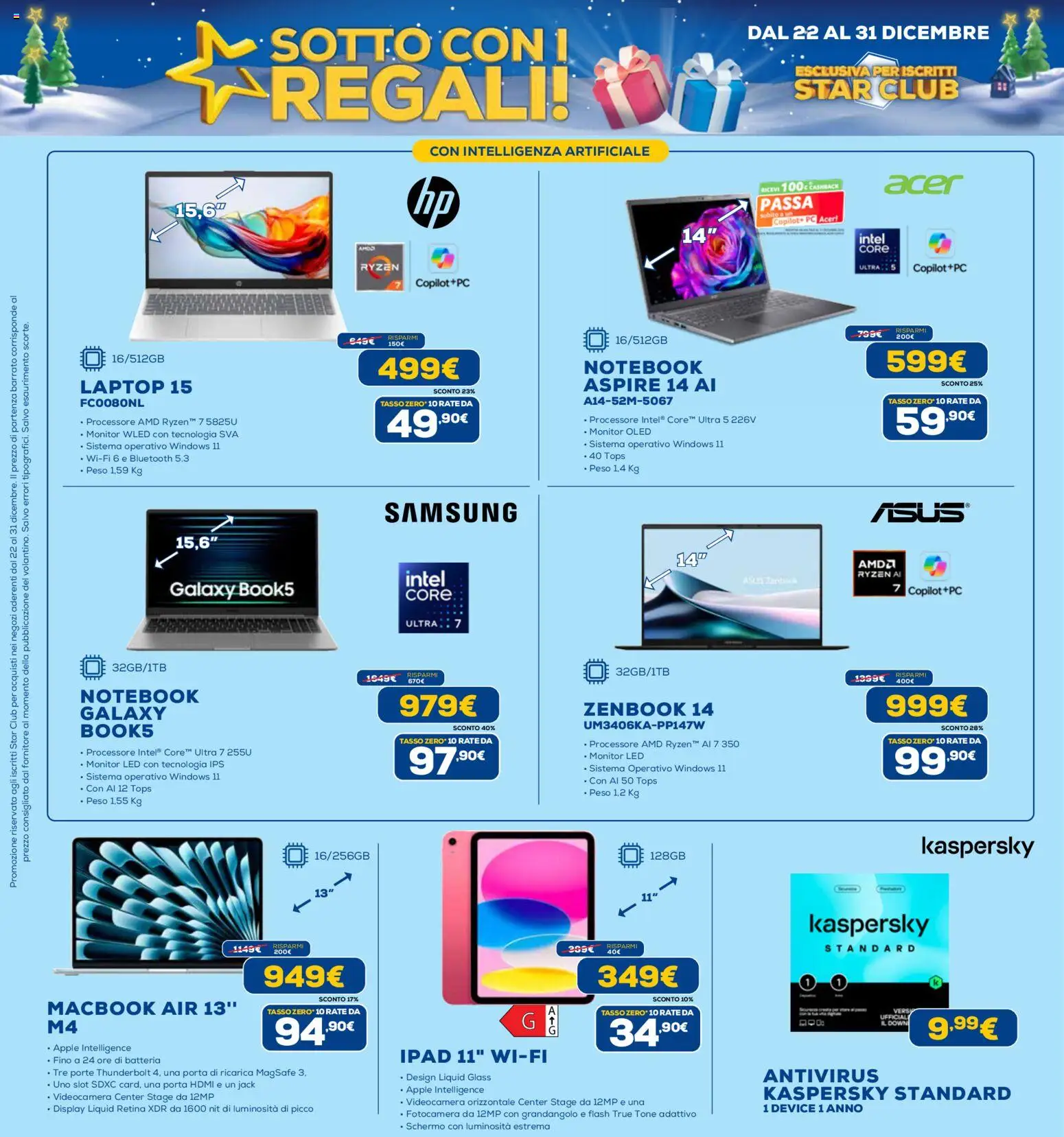 Volantino Euronics del 22.12.2025 | Pagina: 8 | Prodotti: Notebook, PC, Fotocamera, Batteria