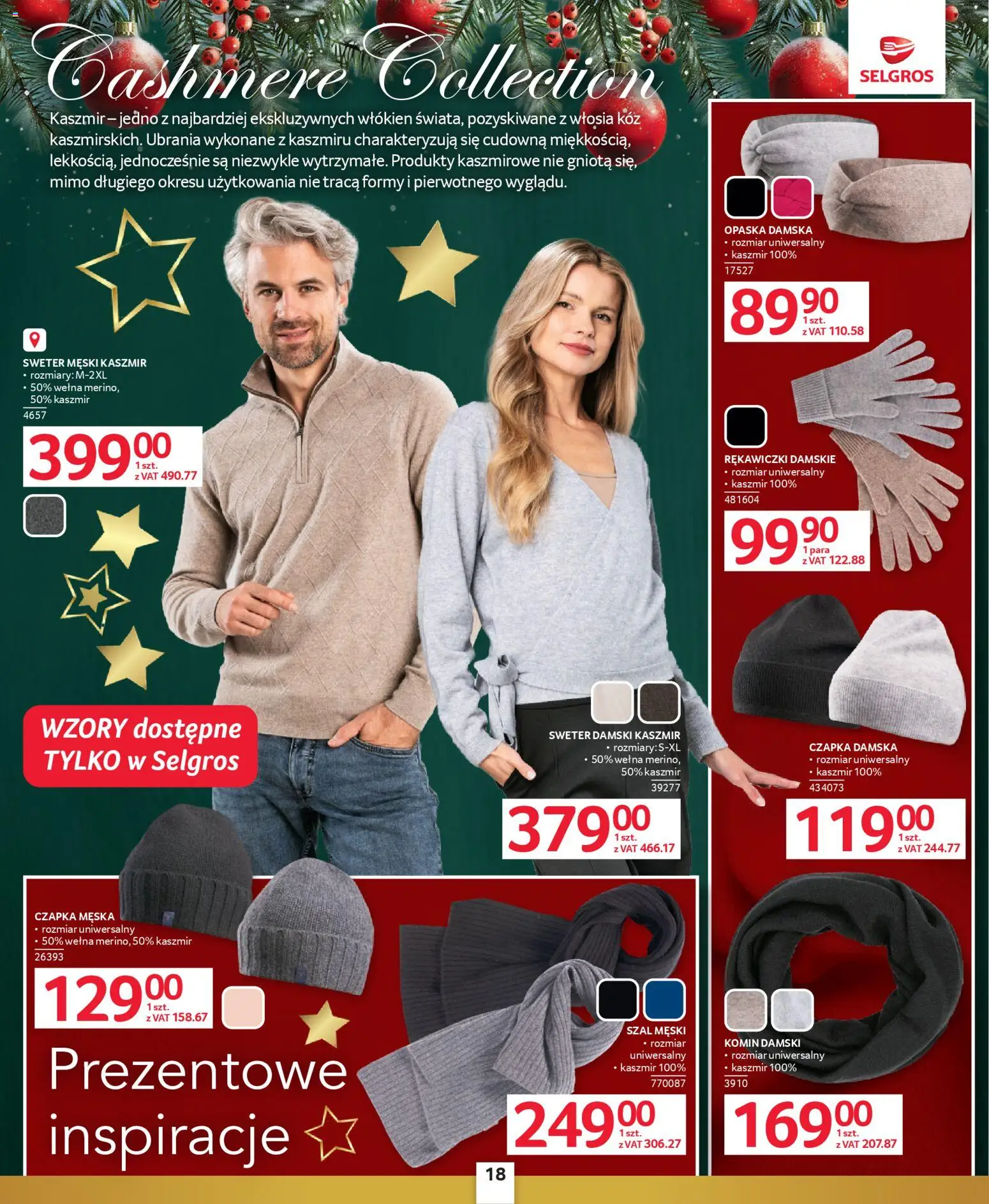 Selgros cash&carry Gazetka - Prezenty od 04.12.2025 | Strona: 14 | Produkty: Ubrania, Sweter, Szal, Rękawiczki