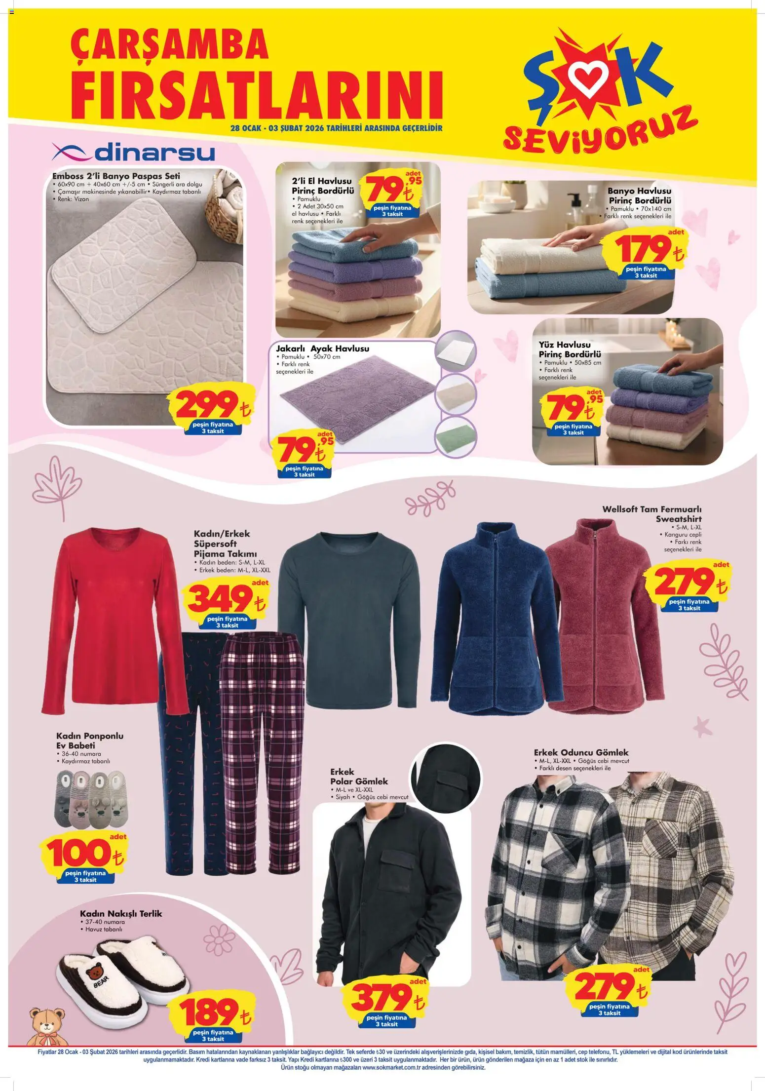 Şok Market Katalog - 28.01.2026 tarihinden itibaren geçerlidir | Sayfa: 6 | Ürünler: Banyo, Pirinç, Bağlayıcı, Yüz havlusu