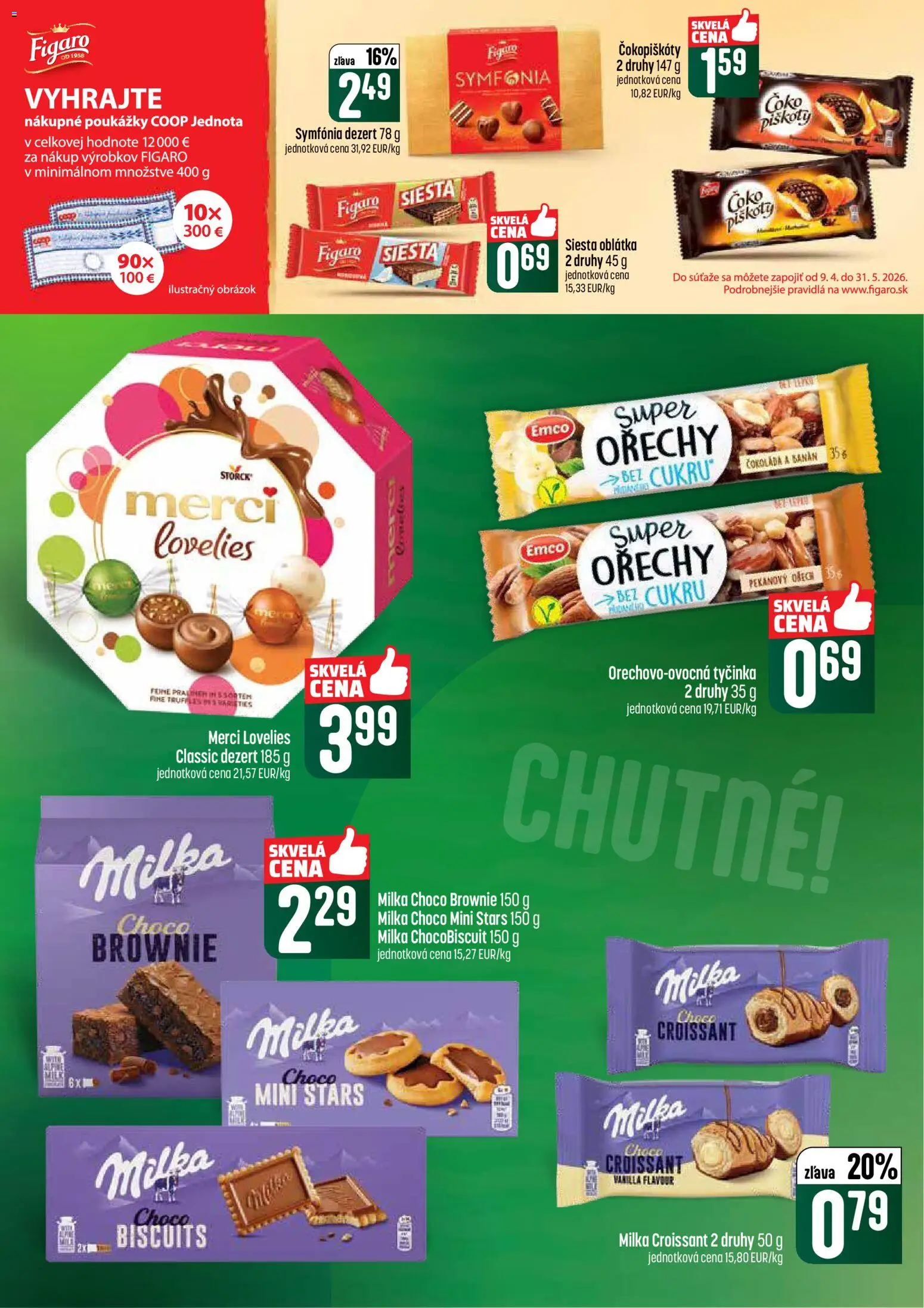 Nové COOP Jednota akcie – leták je platný od 16.04.2026 | Strana: 35 | Produkty: Croissant, Merci, Orechy, Milka