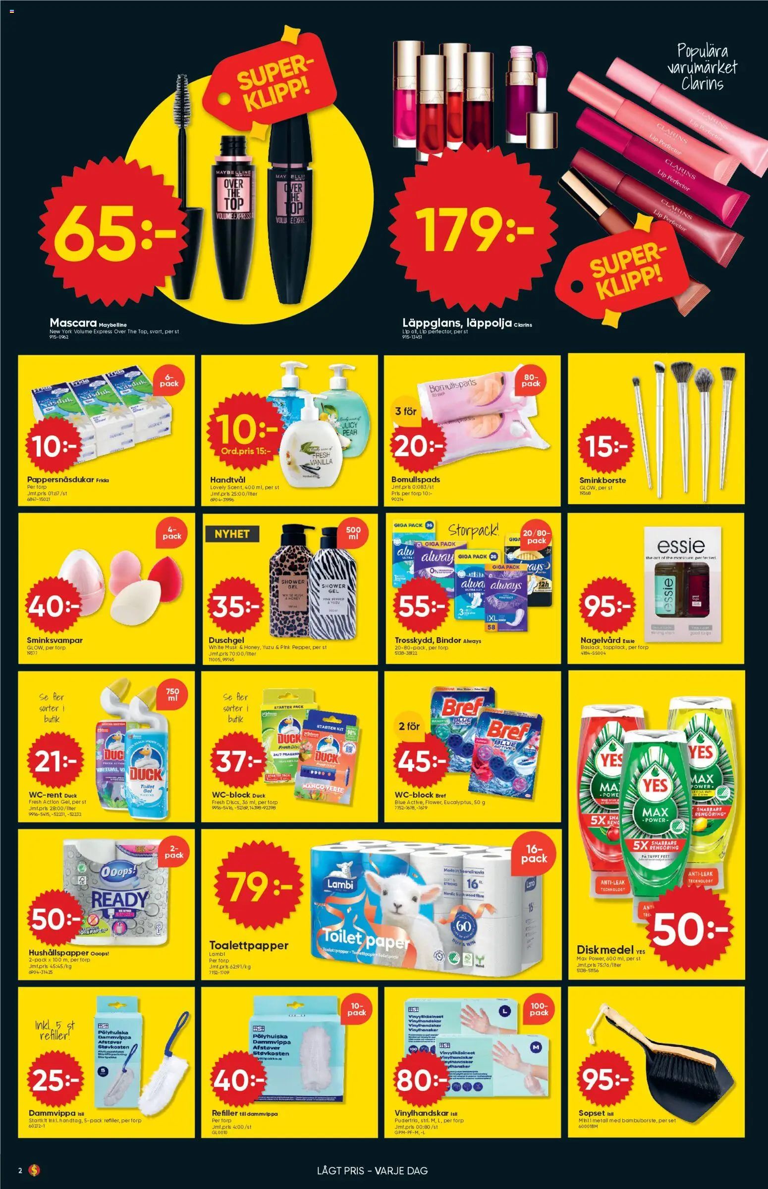 Dollar Store reklamblad aktuell från 24.11.2025 | Sida: 2 | Produkter: Mascara, Set, Handtvål, Dammvippa