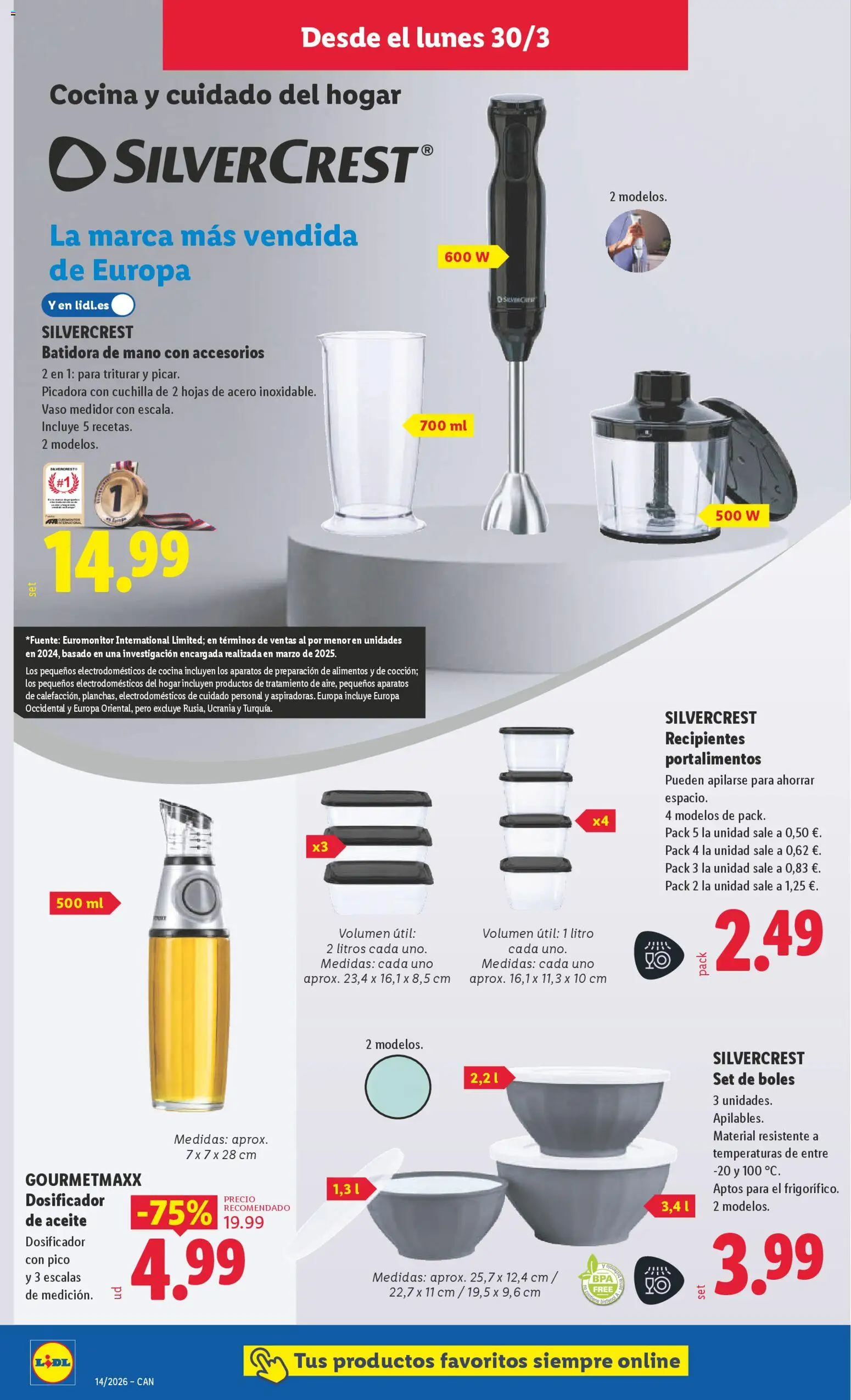 Lidl folleto de bazar │ válido desde el 30.03.2026 | Página: 6 | Productos: Aceite, Cocina, Batidora, Κούβα