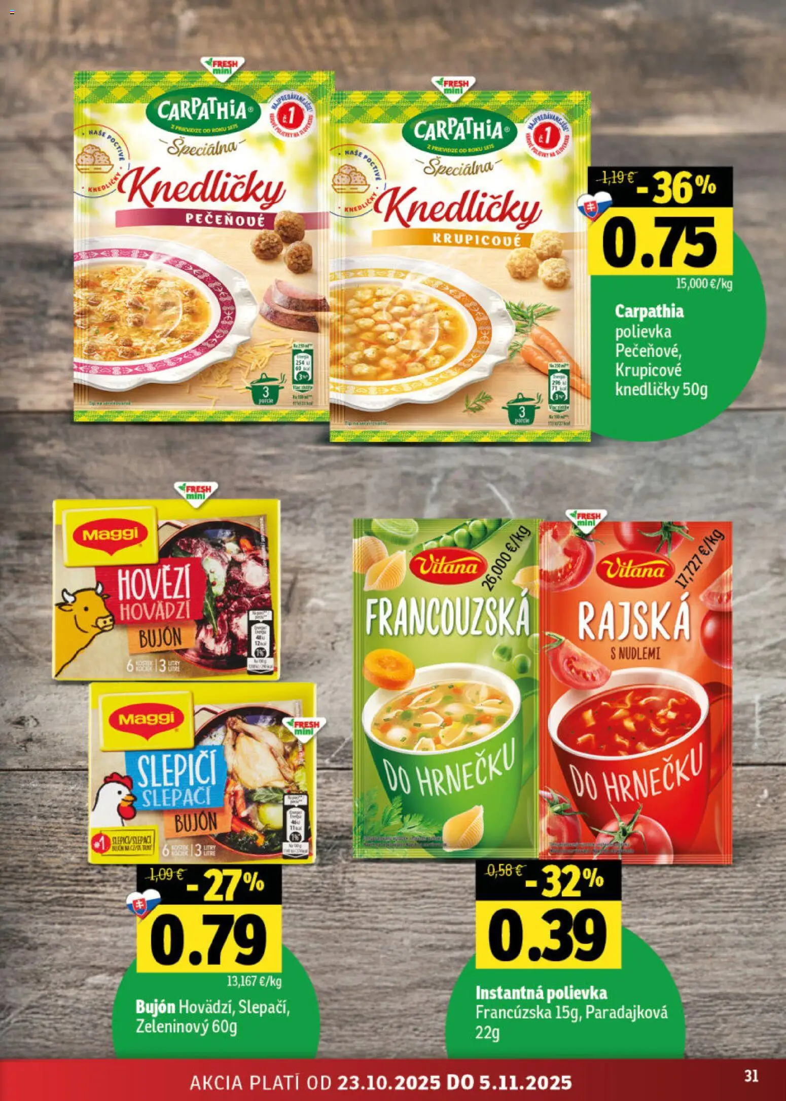 Nové Fresh akcie – leták je platný od 23.10.2025 | Strana: 31 | Produkty: Bujón