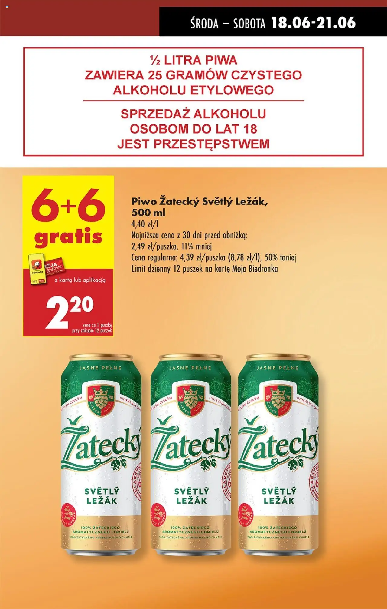 Biedronka gazetka - Oferta W tym tygodniu od 18.06.2025 | Strona: 13 | Produkty: Karta, Leżak, Piwo