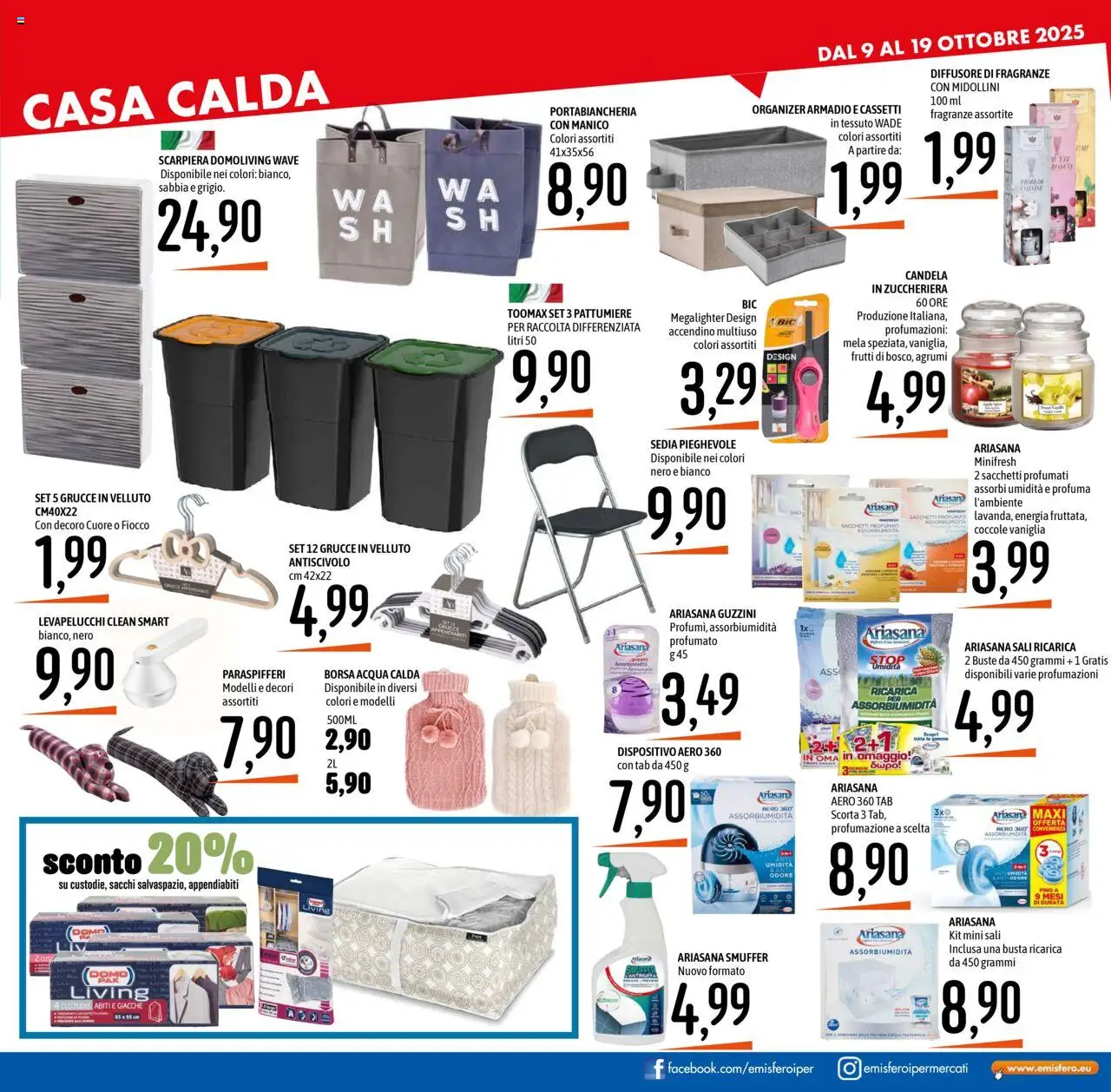 Volantino Emisfero del 09.10.2025 | Pagina: 37 | Prodotti: Levapelucchi, Acqua, Scarpiera, Sedia
