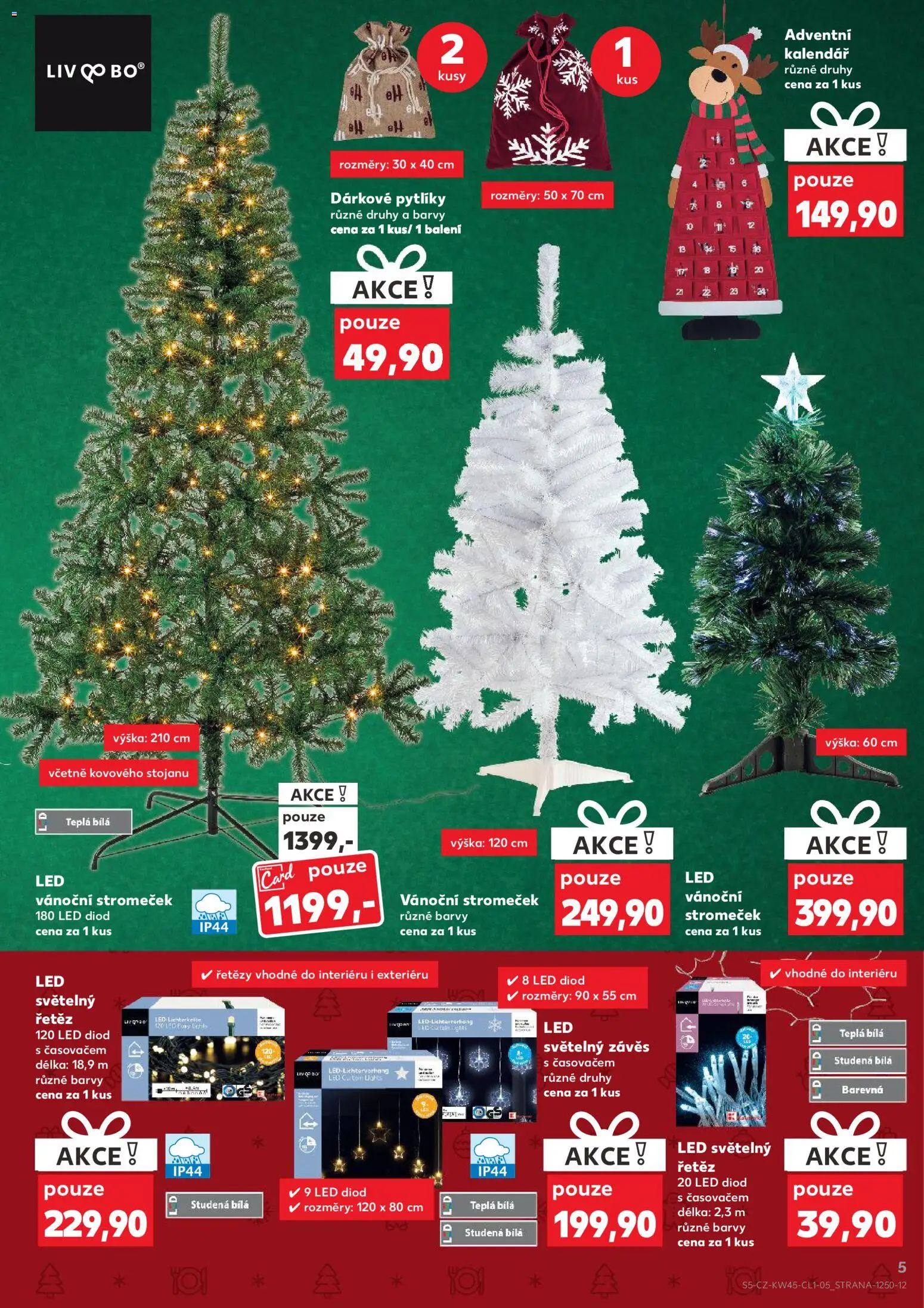 Kaufland leták - Praha 8 od 05.11.2025 | Strana: 5 | Produkty: Závěs, Adventní kalendář, Kalendář, Světelný řetěz