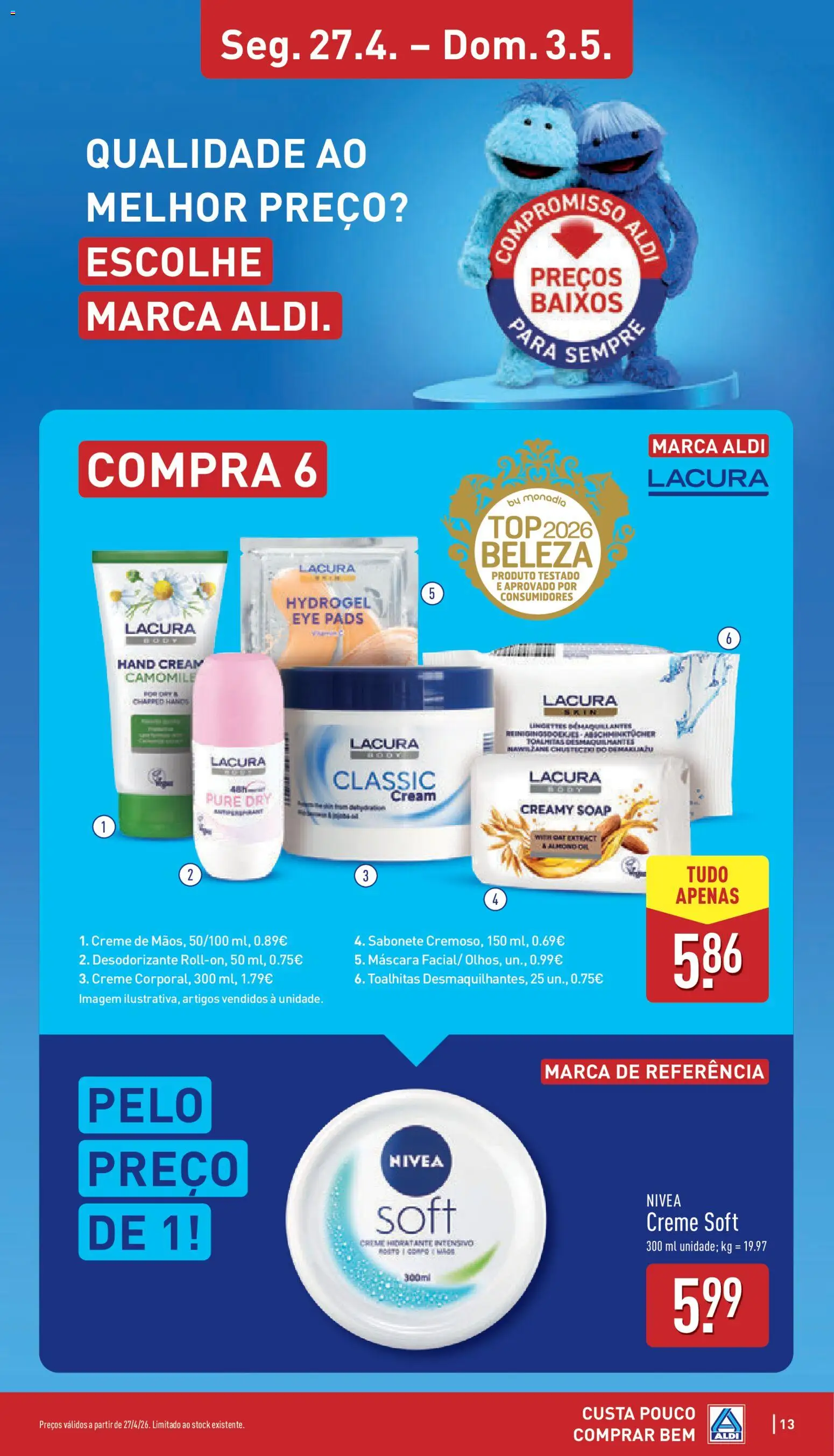 Aldi folheto | 27/04/2026 |  🎉 Como obter um desconto limitado? Poupe ainda hoje! | Portugal