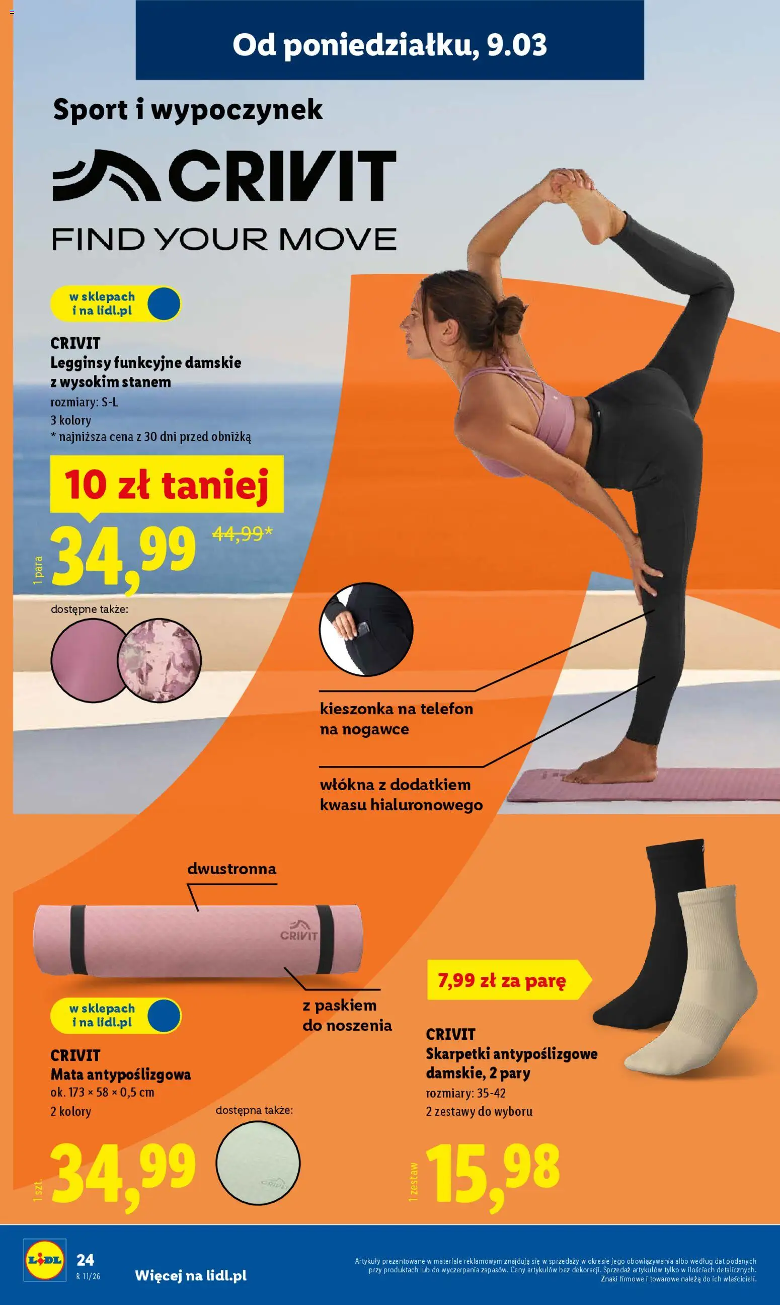 Lidl Katalog od 09.03.2026 | Strona: 28 | Produkty: Legginsy, Telefon, Skarpetki