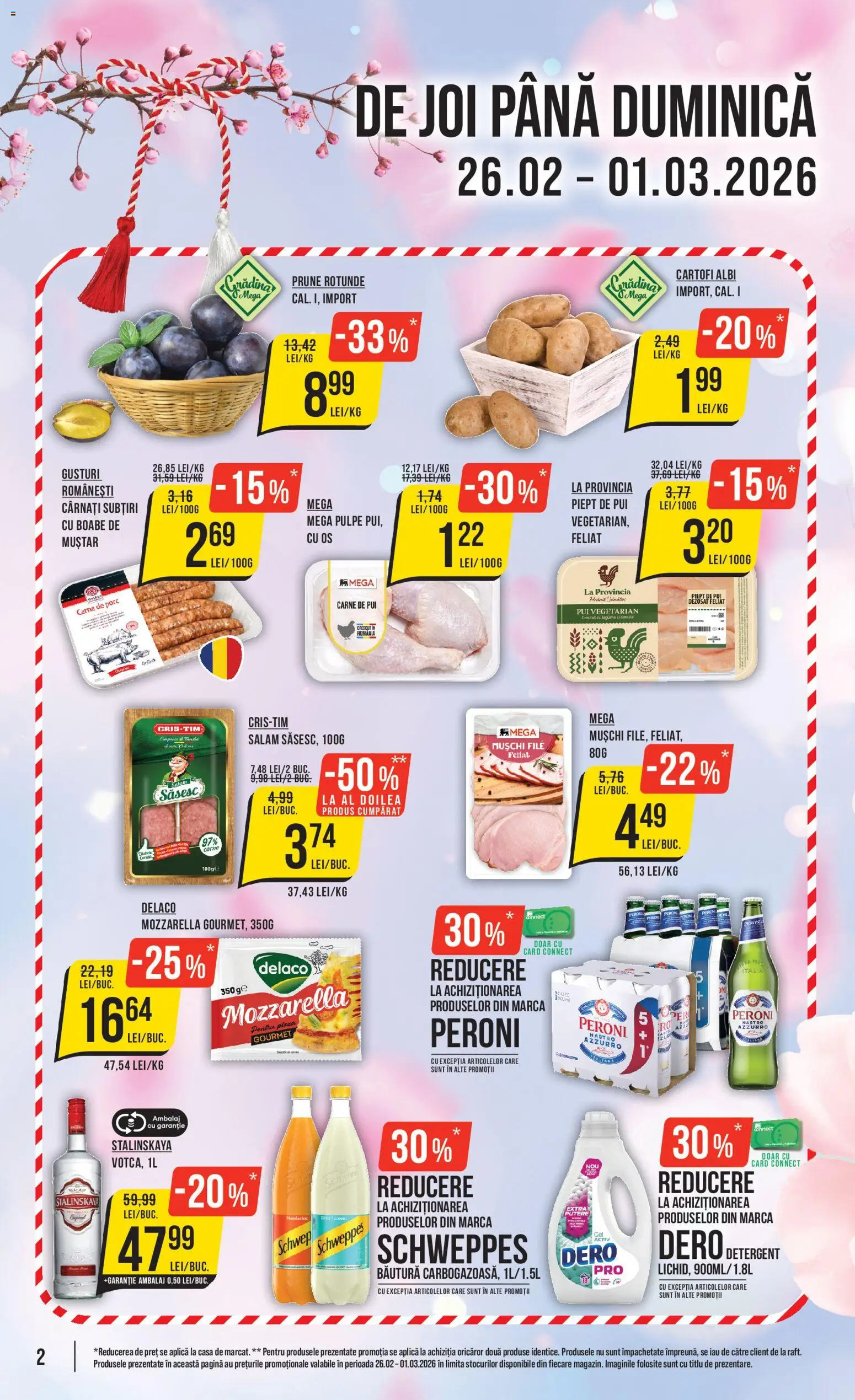 Noul catalog Mega Image – valabil de la 26.02.2026 | Pagină: 2 | Produse: Hacıyatmaz Kedi Oyuncağı, Carne De Pui, Carne De Porc, Cartofi