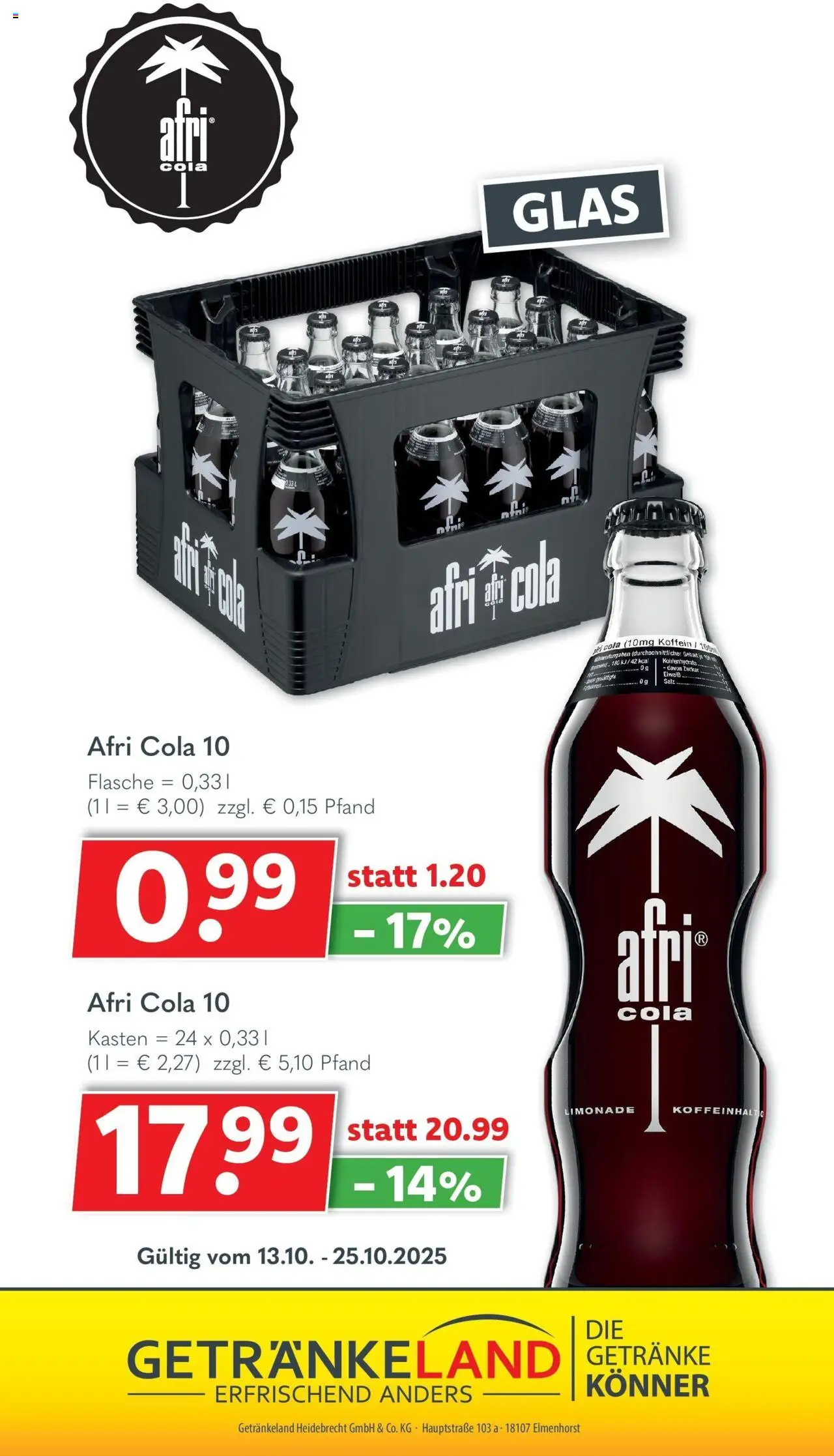 Getränkeland - Getränkeland: Getränkeangebote – gültig ab 13.10.2025 | Seite: 7 | Produkte: Cola, Limonade, Salz, Zucker