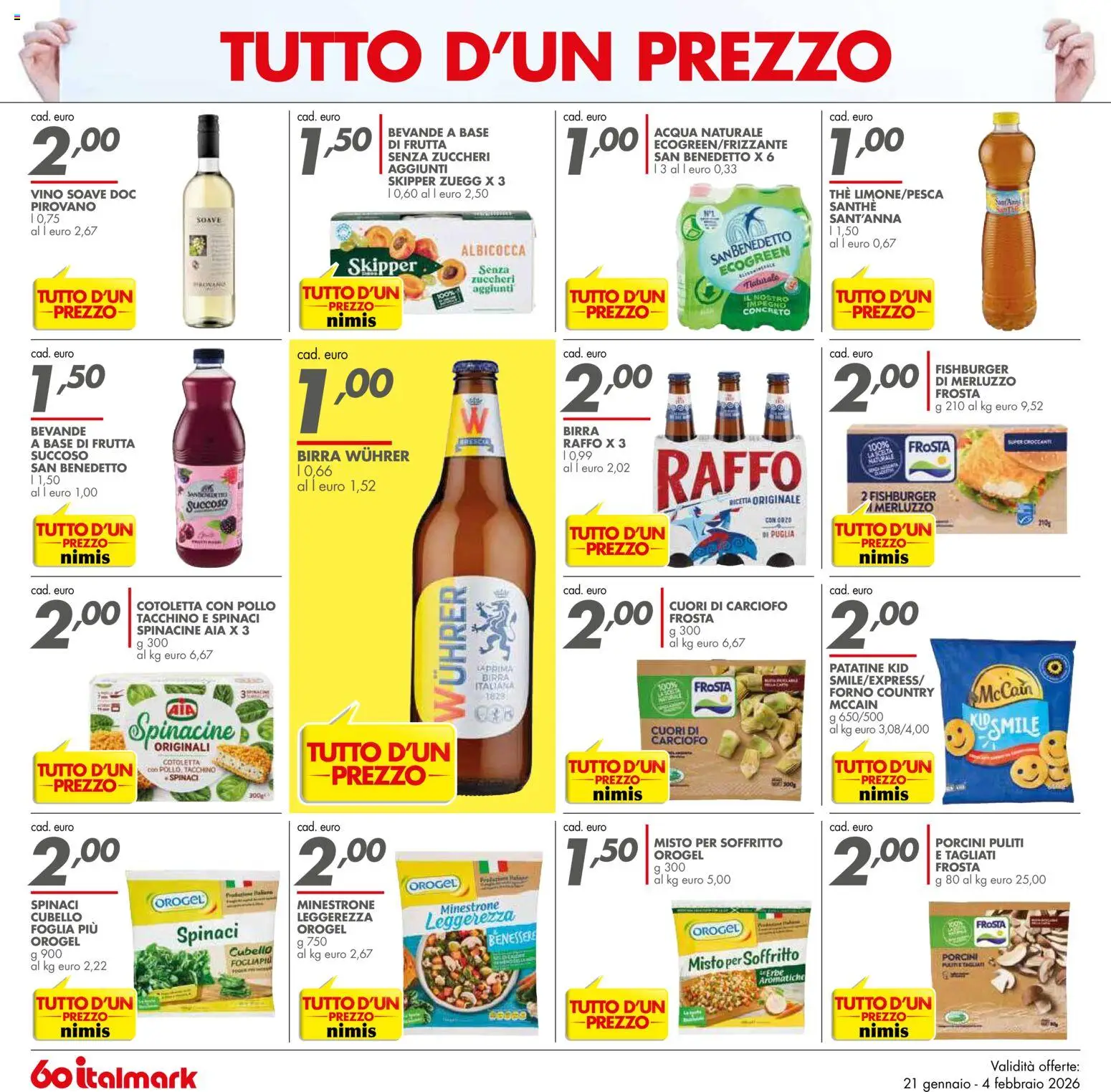 Volantino Italmark del 21.01.2026 | Pagina: 6 | Prodotti: Tacchino, Vino, The, Acqua naturale