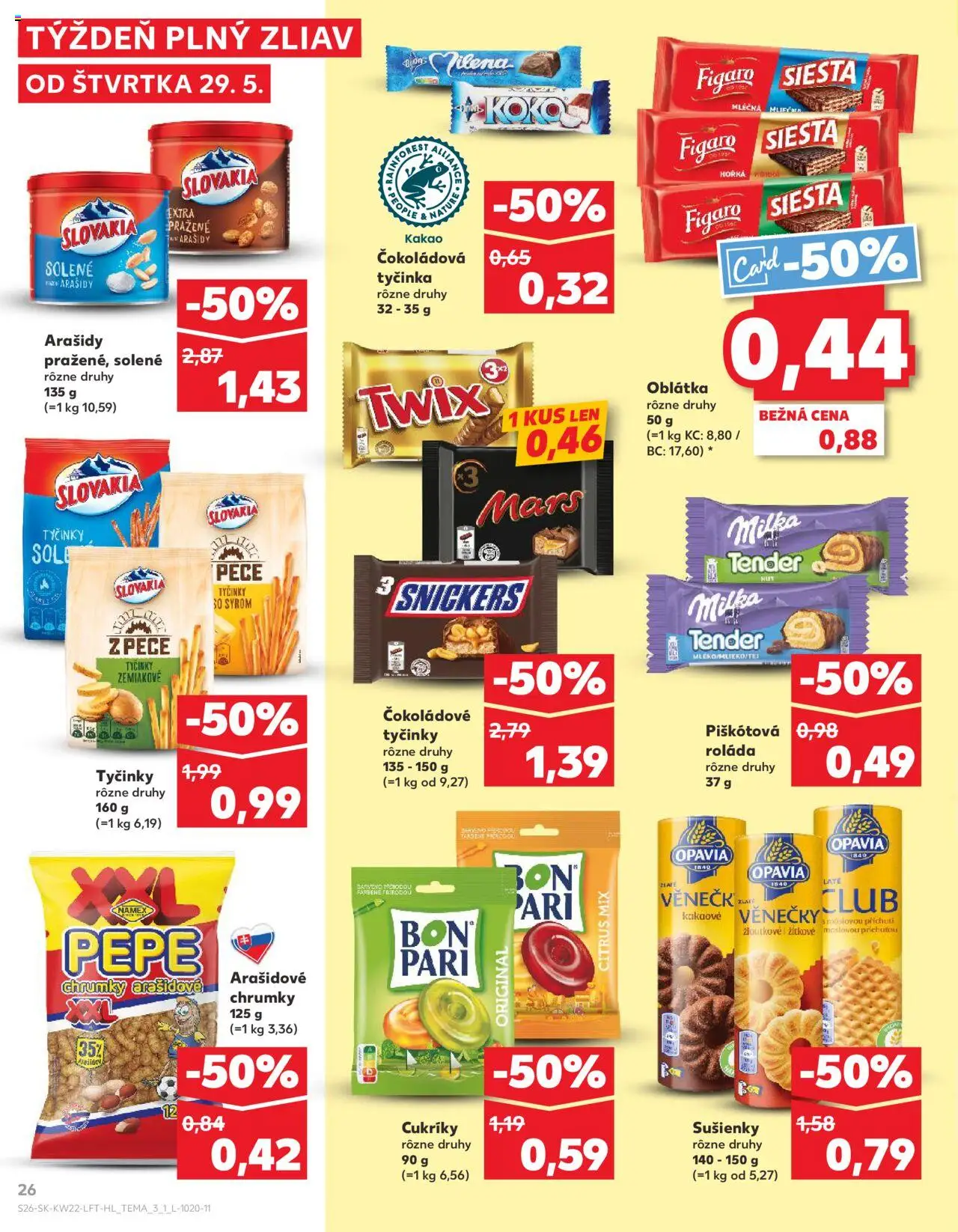 Nové Kaufland akcie – leták je platný od 29.05.2025 | Strana: 26 | Produkty: Cukríky, Milka, Arašidy, Kakao