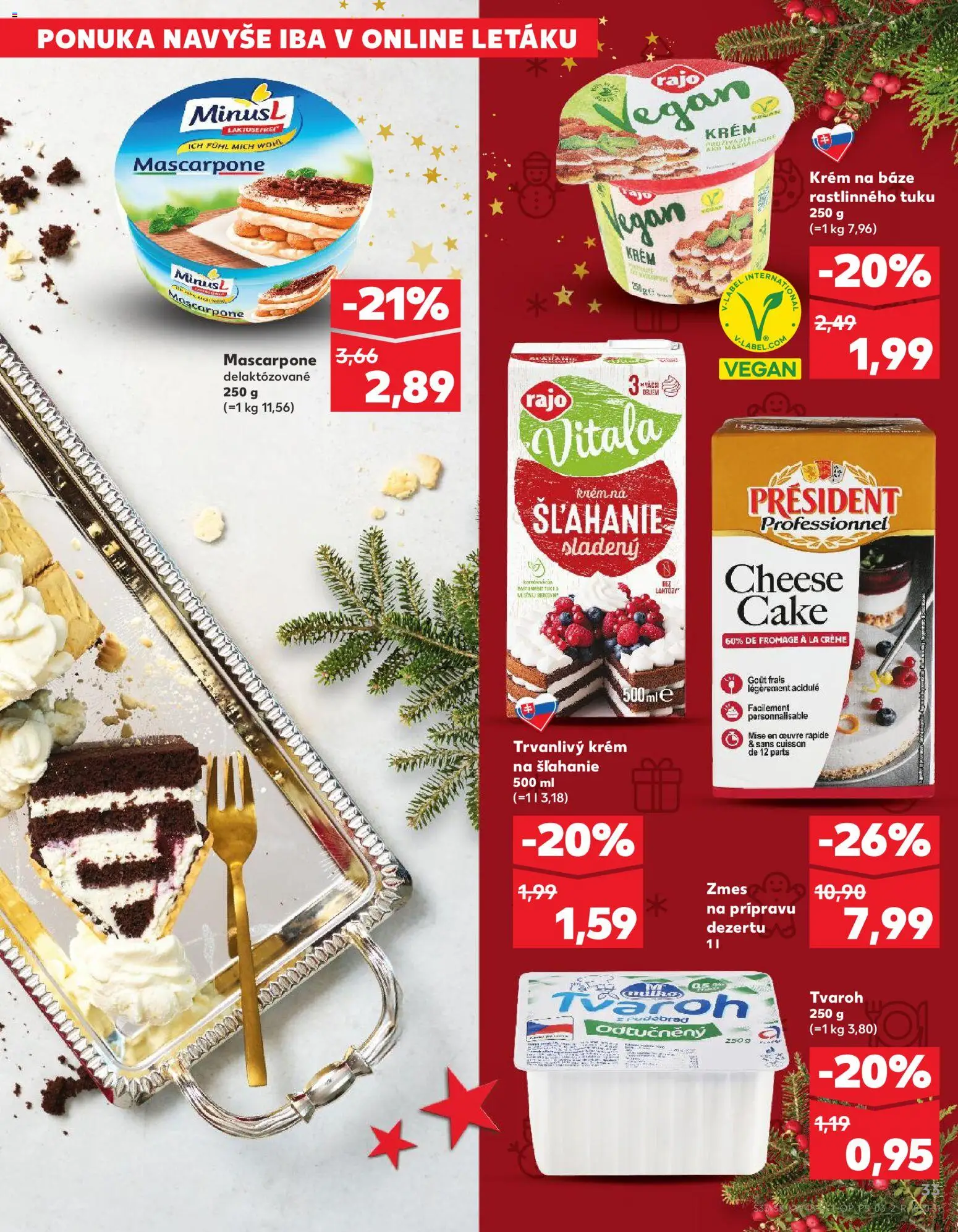 Nové Kaufland akcie – leták je platný od 27.11.2025 | Strana: 33 | Produkty: Krém, Tvaroh, Mascarpone