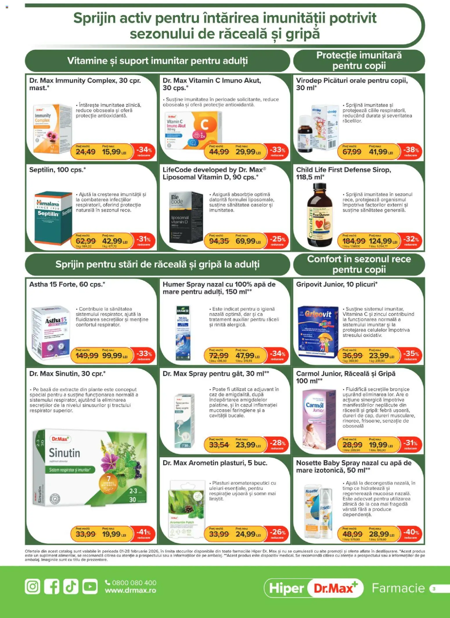 Noul catalog Dr.Max – valabil de la 01.02.2026 | Pagină: 3 | Produse: Plasturi, Apă