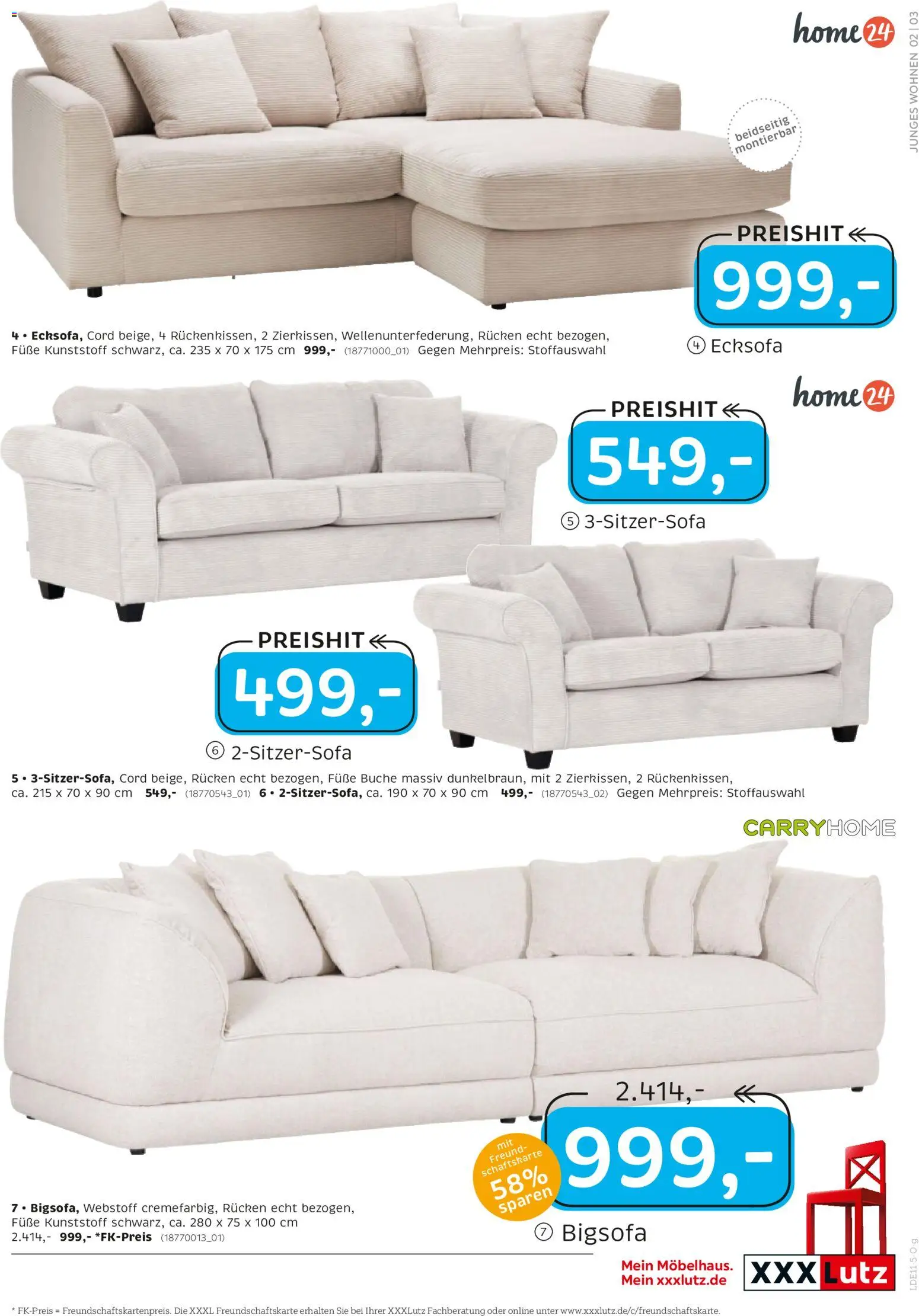 XXXL Lutz Junges Wohnen – gültig ab 16.11.2025 | Seite: 3 | Produkte: Bigsofa, Ecksofa