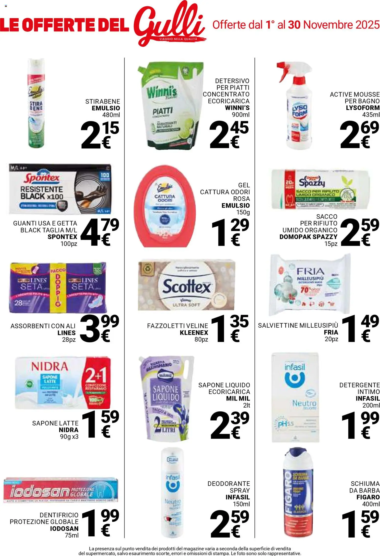 Volantino Gulliver del 31.10.2025 | Pagina: 40 | Prodotti: Deodorante, Dentifricio, Fazzoletti, Bagno